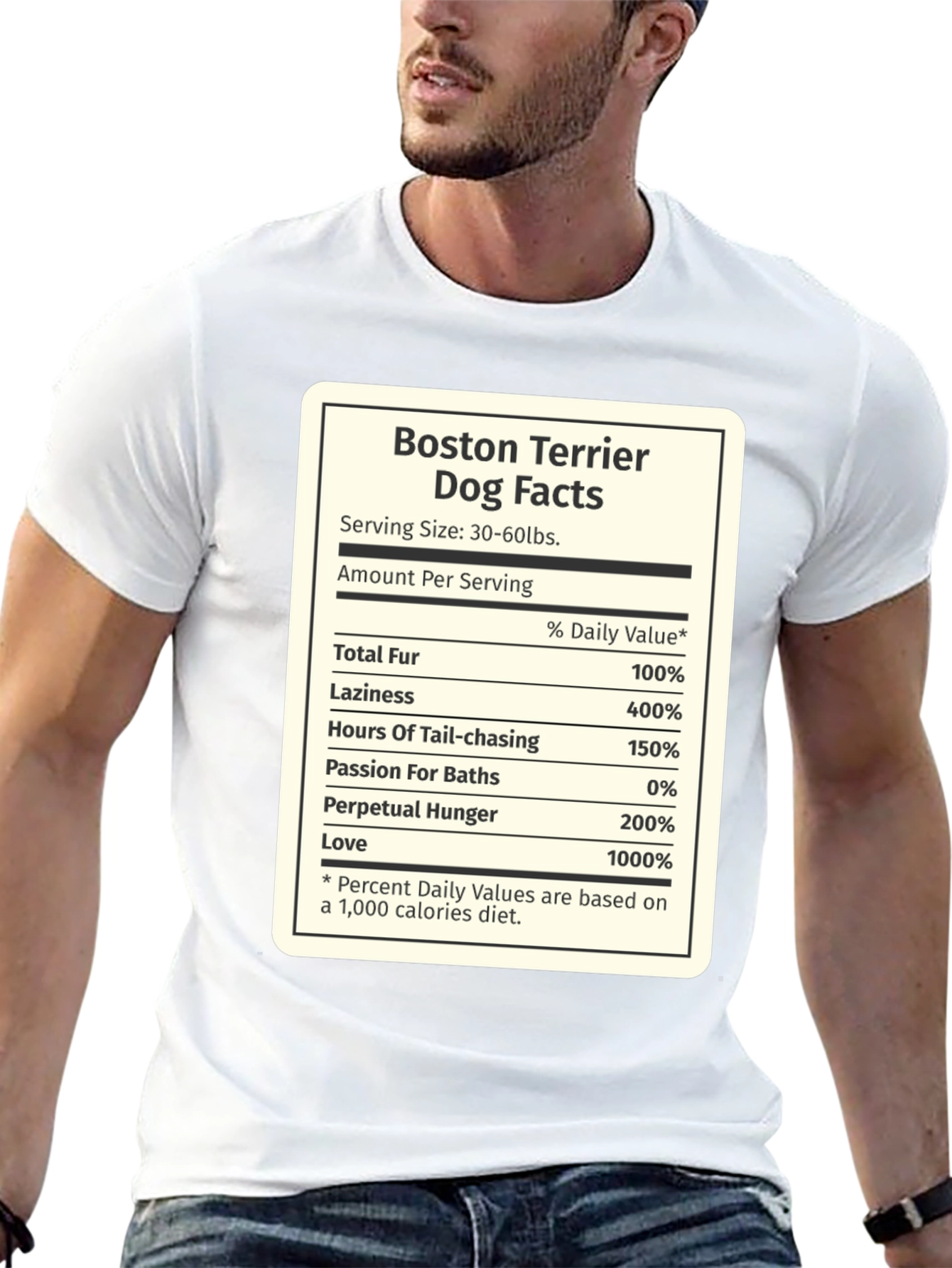 Boston Terrier Dog Facts Funny Novelty T-Shirt