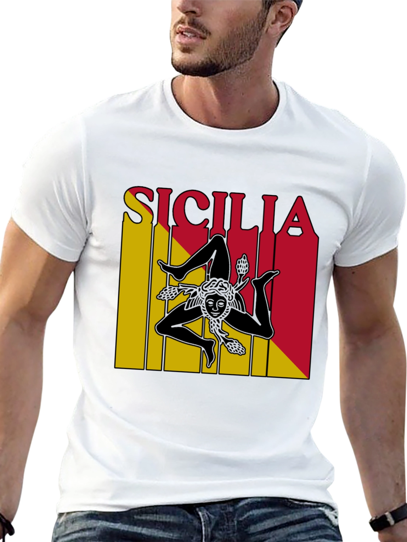 Sicilia Trinacria T-Shirt - Black