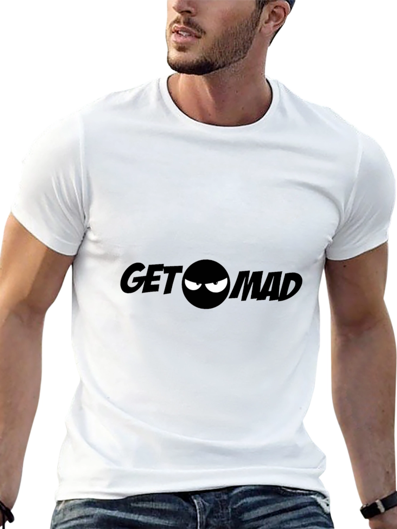 Get Mad Graphic Tee - Black Crew Neck T-Shirt
