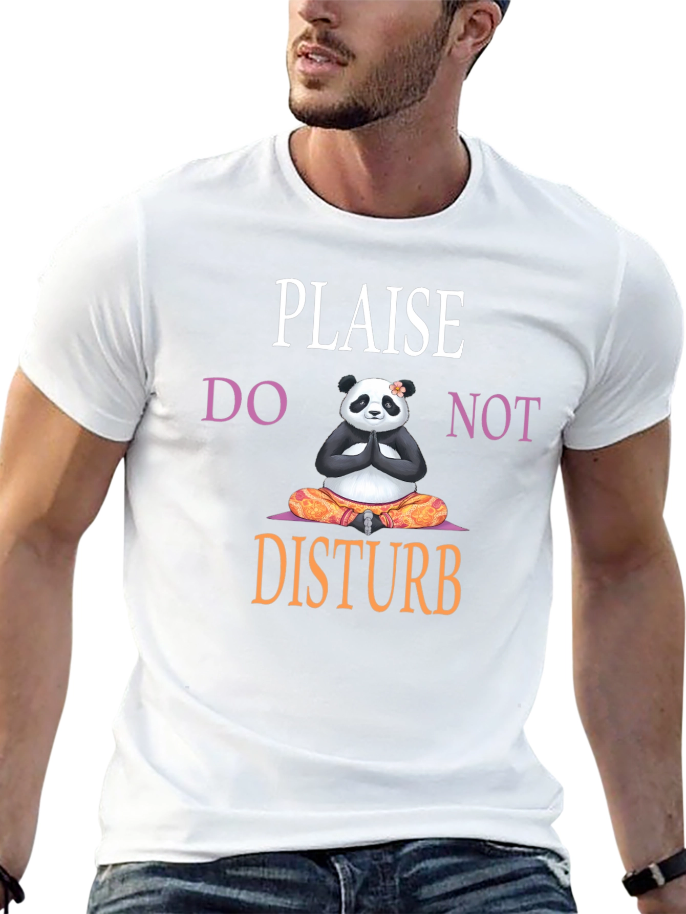 Plaise Do Not Disturb Panda Yoga T-Shirt