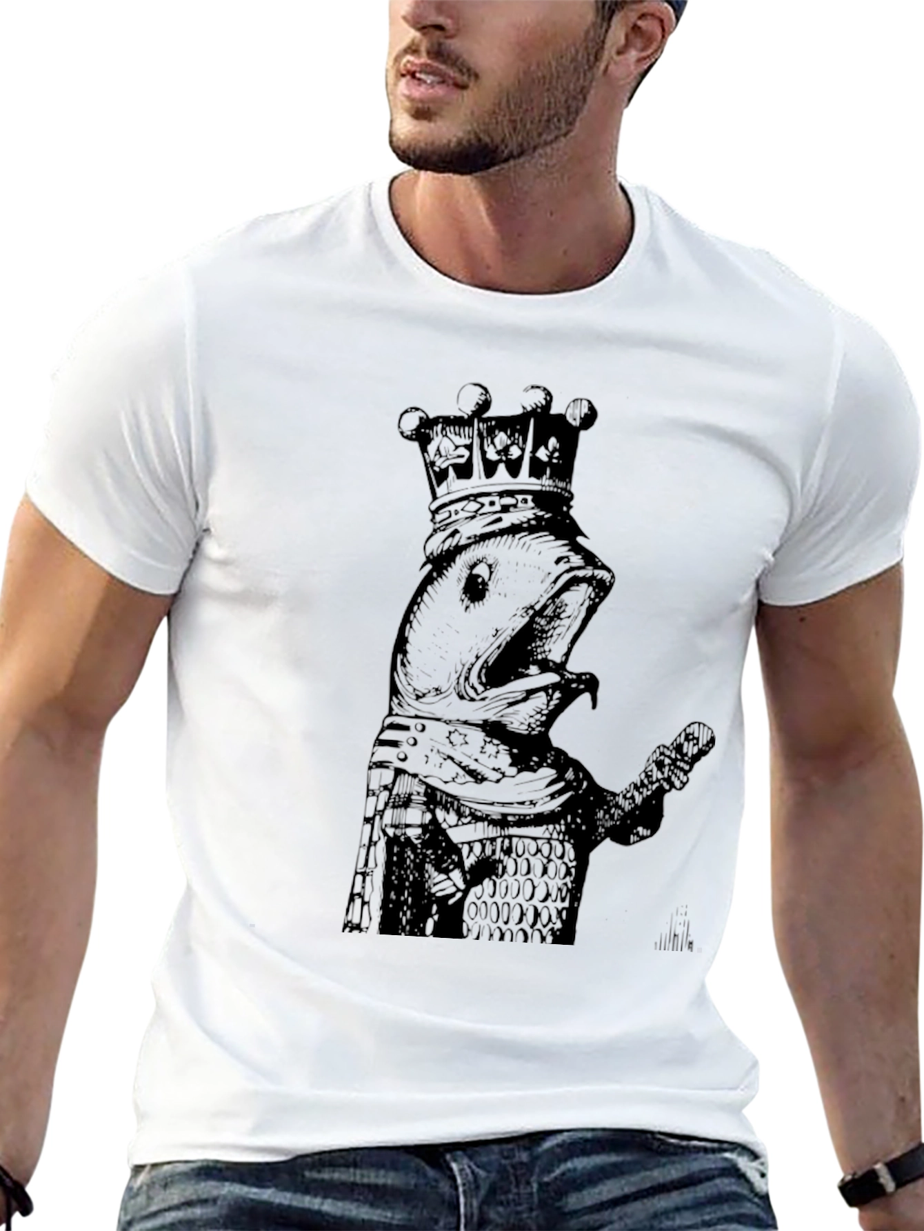 Black T-Shirt with Frog King Print