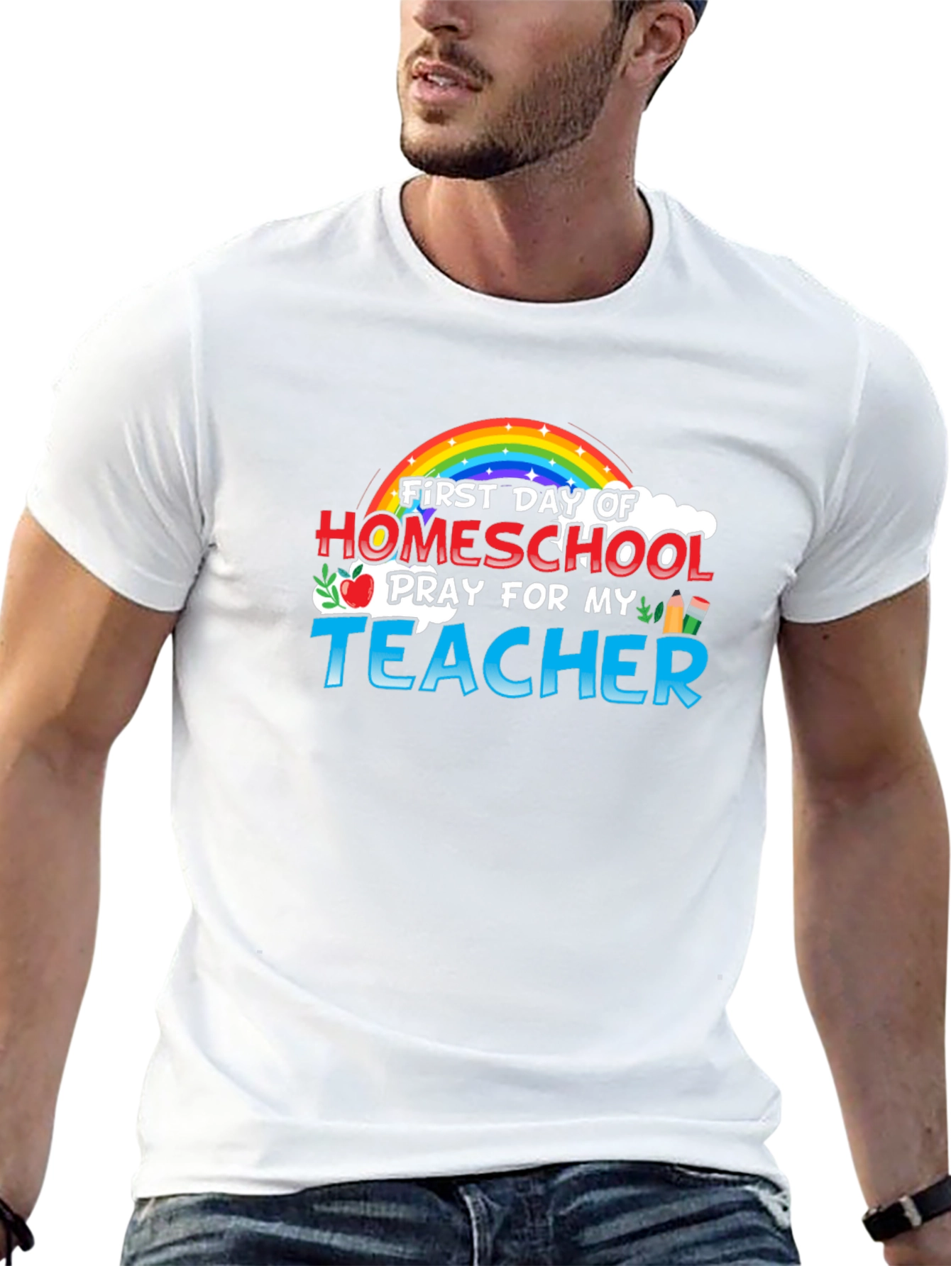 Homeschool Teacher Rainbow Graphic Tee
