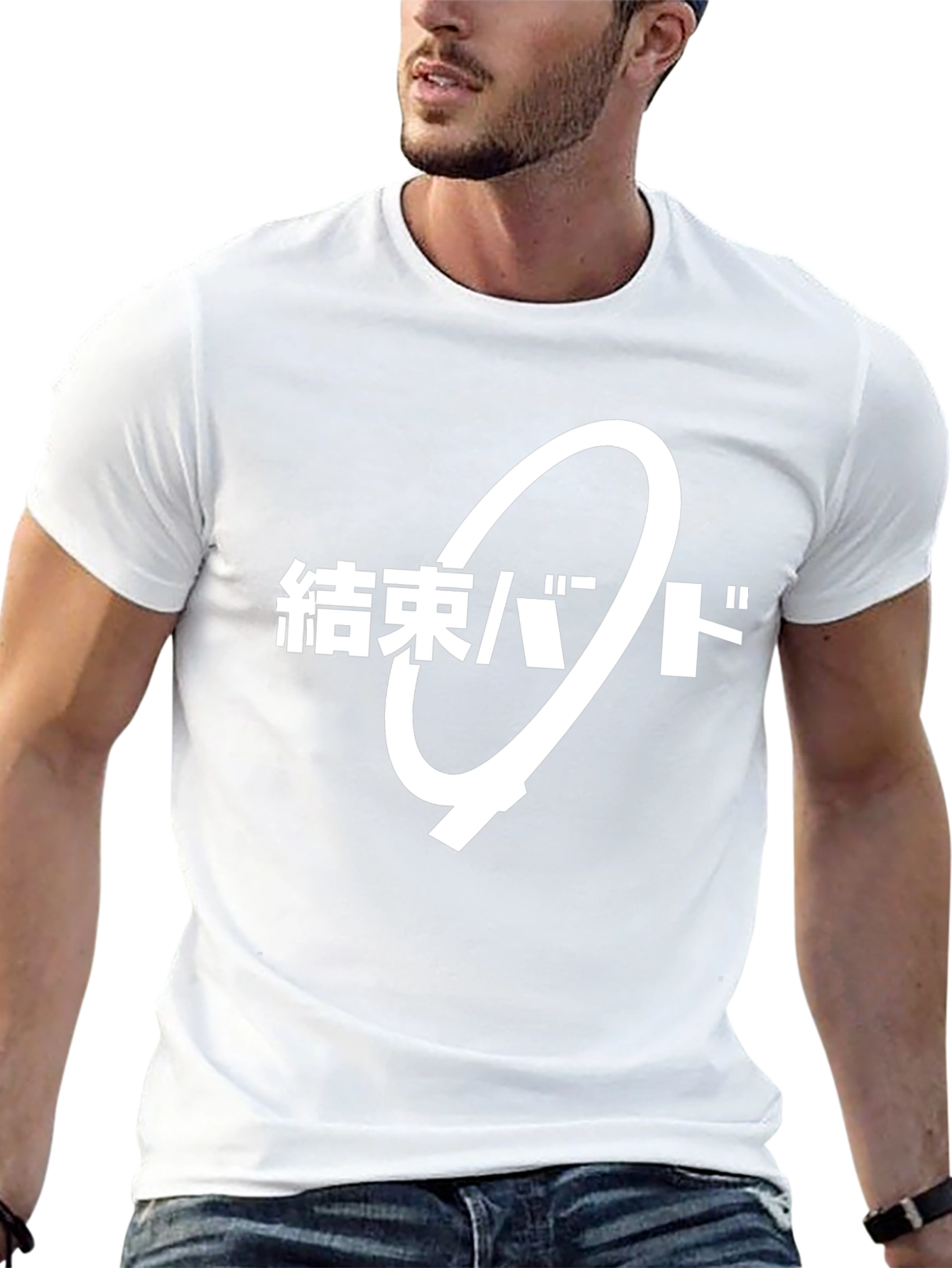 Black T-Shirt with Japanese Text Graphic