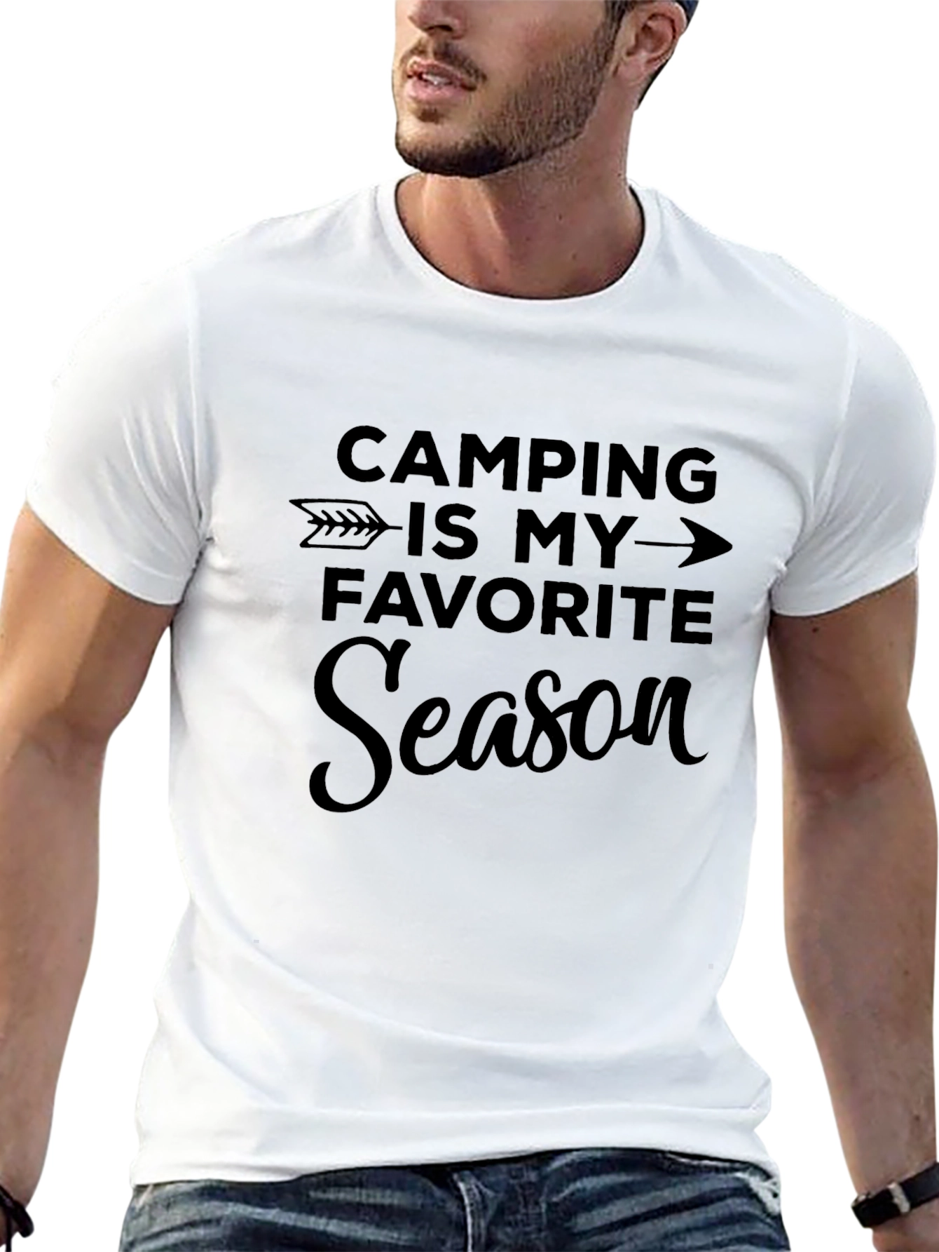 Camping Is My Favorite Season Black T-Shirt