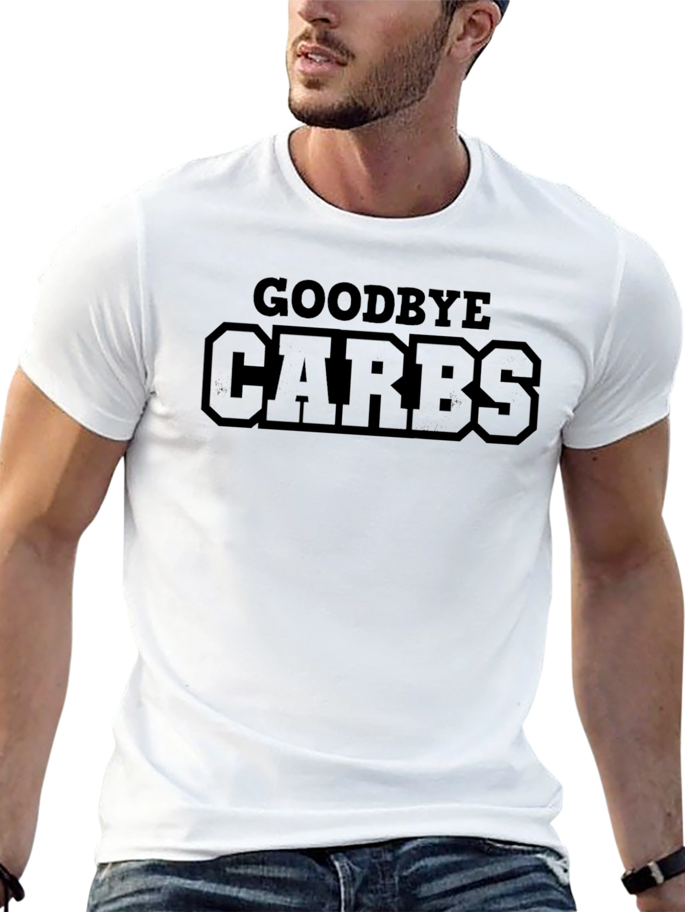 Goodbye Carbs Graphic Tee - Black Crew Neck T-Shirt