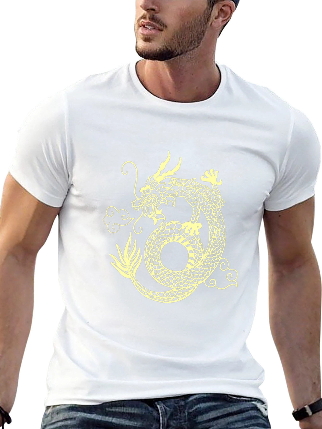 Dragon Graphic Tee - Black Cotton Blend