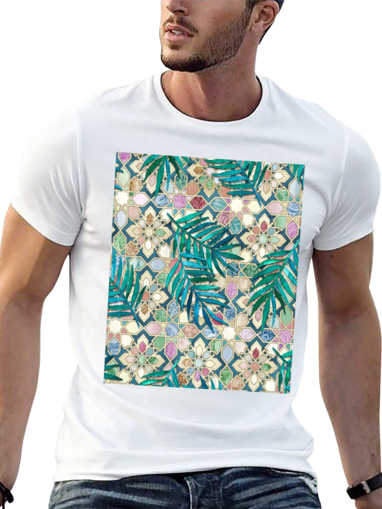 Tropical Mosaic Print T-Shirt