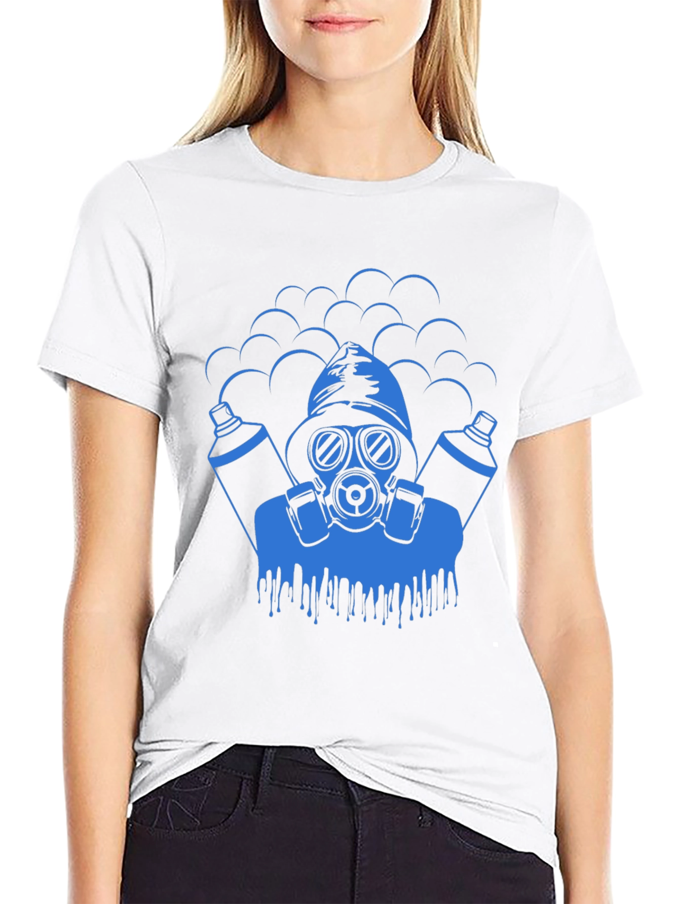 Cool Graphic Tee - Gas Mask Graffiti Artist