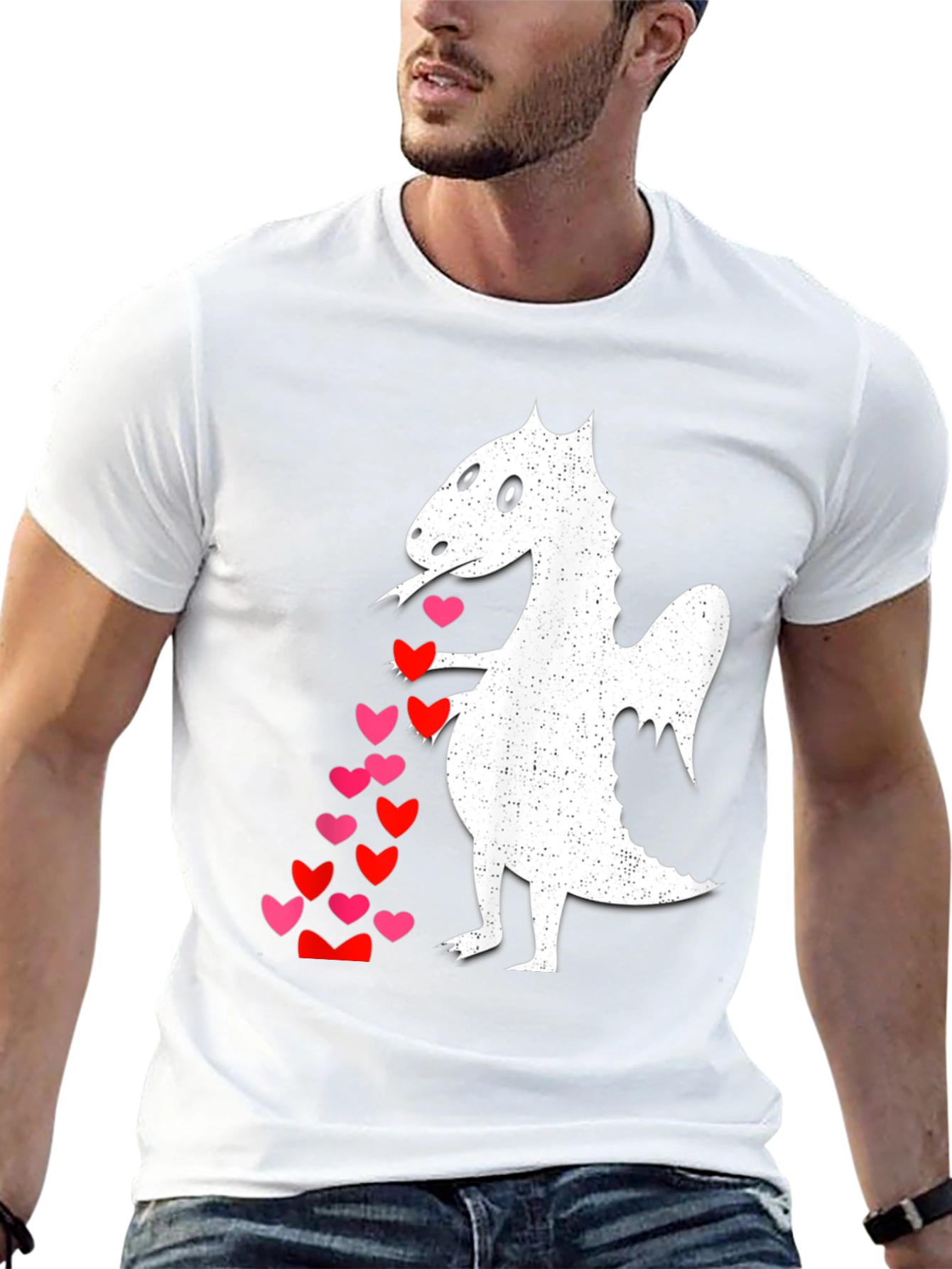 Dragon Love T-Shirt - Whimsical Heart Design