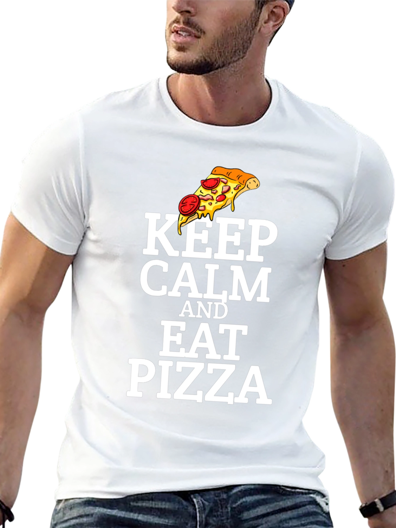 Keep Calm and Eat Pizza Graphic T-Shirt
