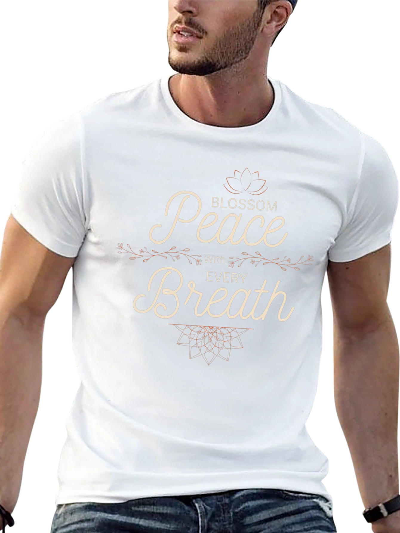 Peace With Every Breath Blossom Graphic T-Shirt