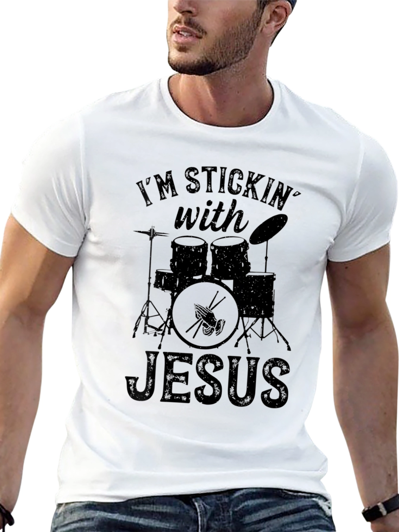 Im Stickin With Jesus Drummer T-Shirt