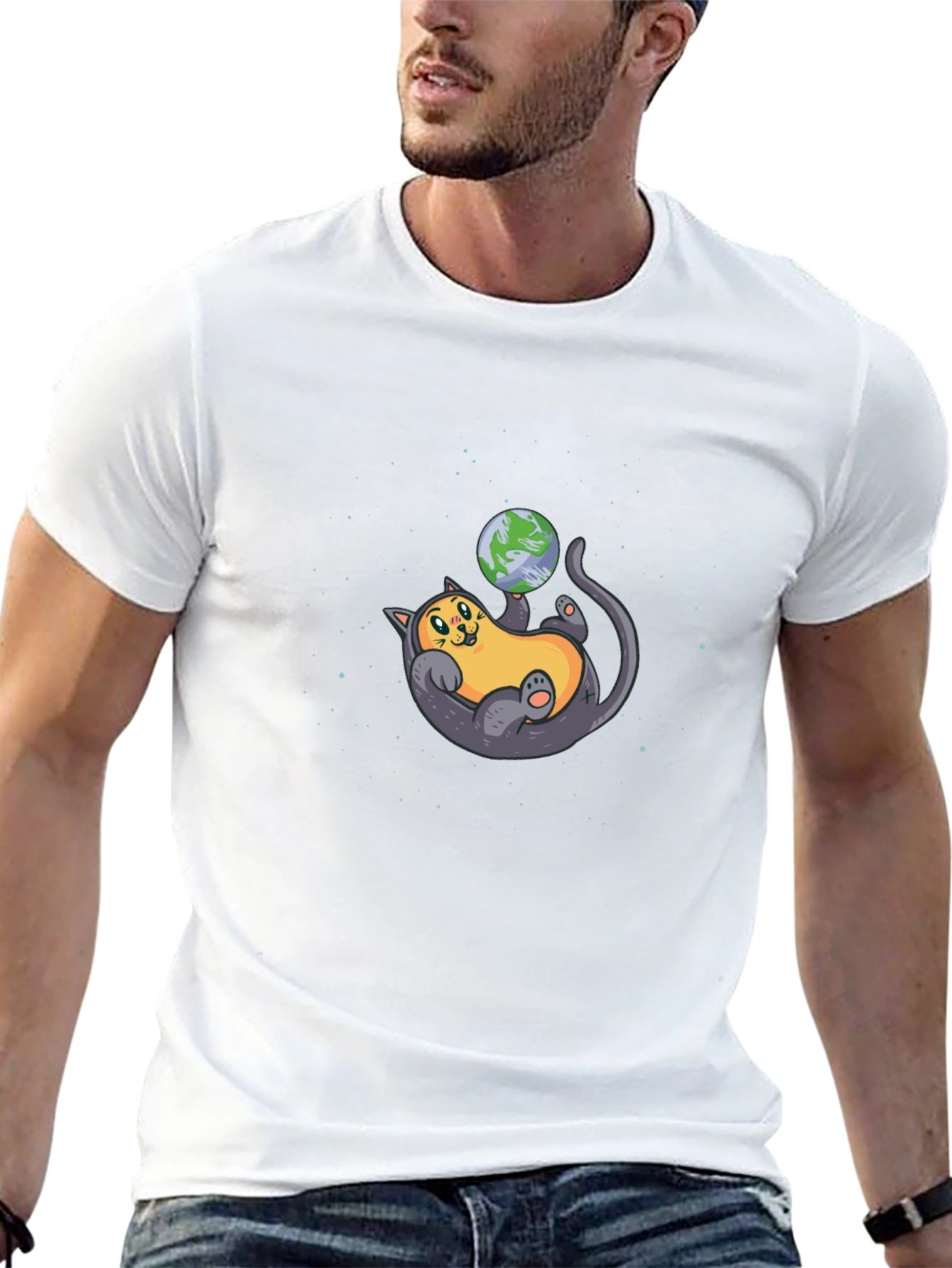 Cosmic Cat T-Shirt - Space Cat Design