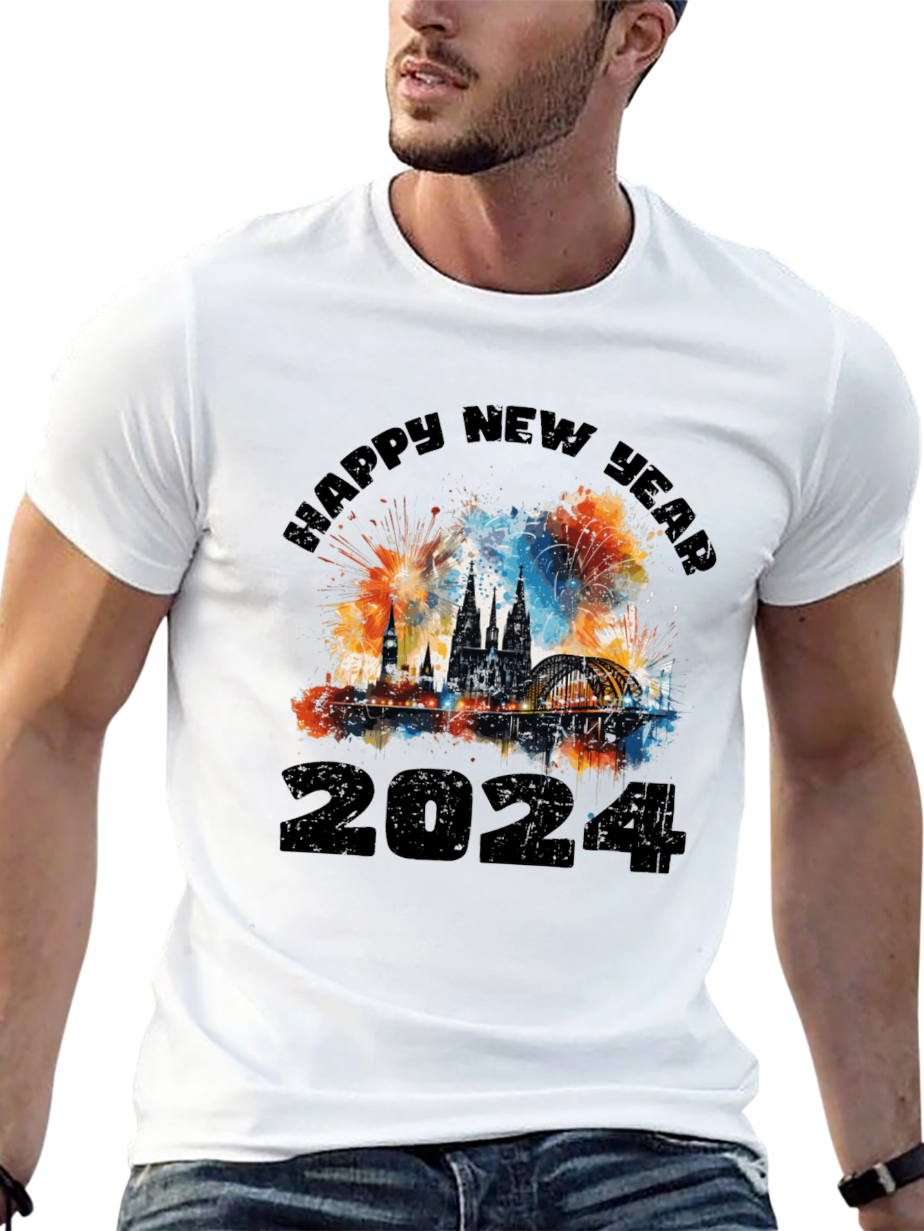 Happy New Year 2024 Black T-Shirt