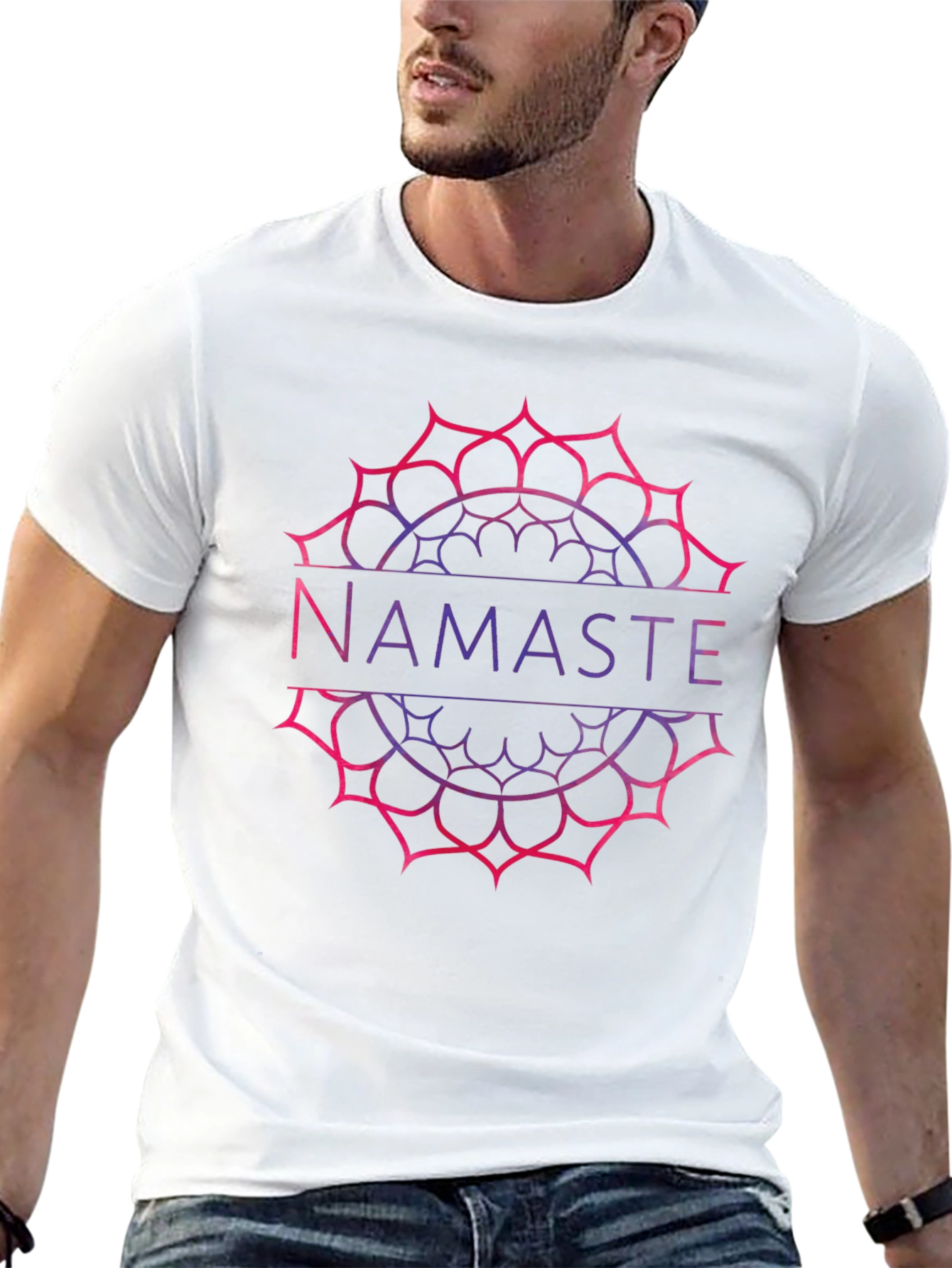 Namaste Mandala Graphic Tee - Yoga Inspired Black T-Shirt