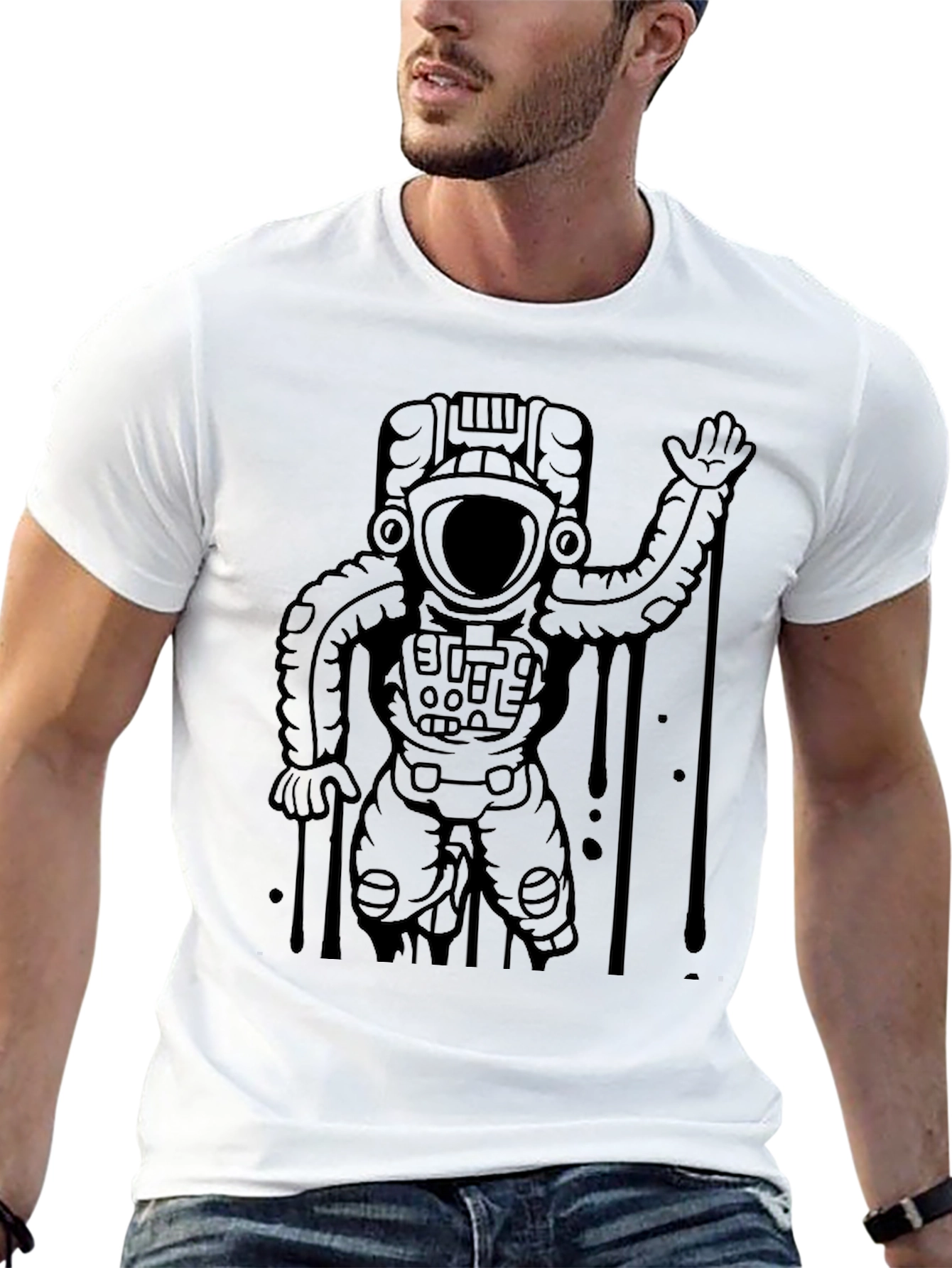 Astronaut Graphic T-Shirt - Black