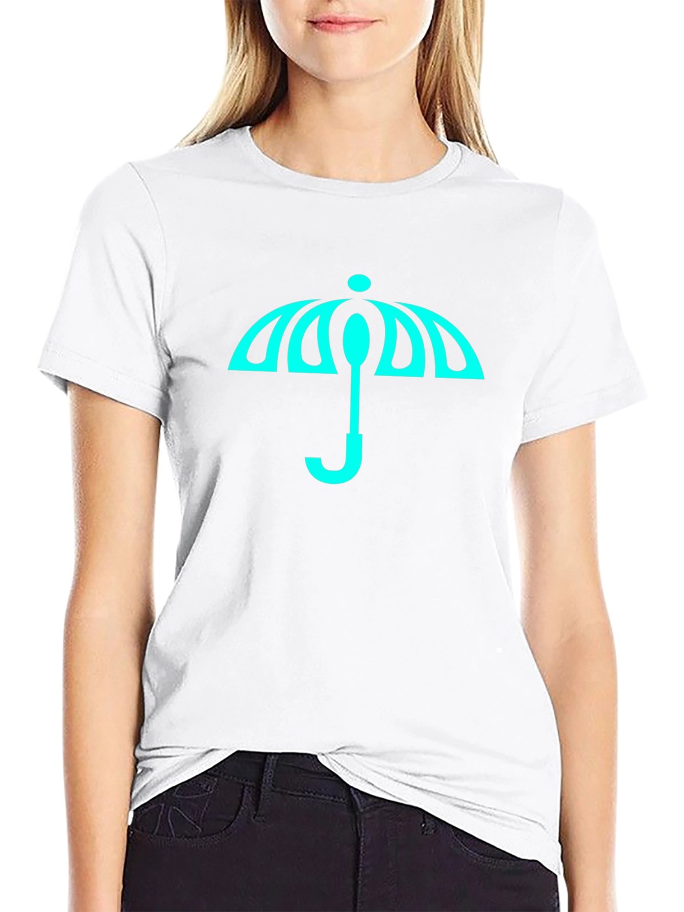 Modern Umbrella Graphic Tee - Black