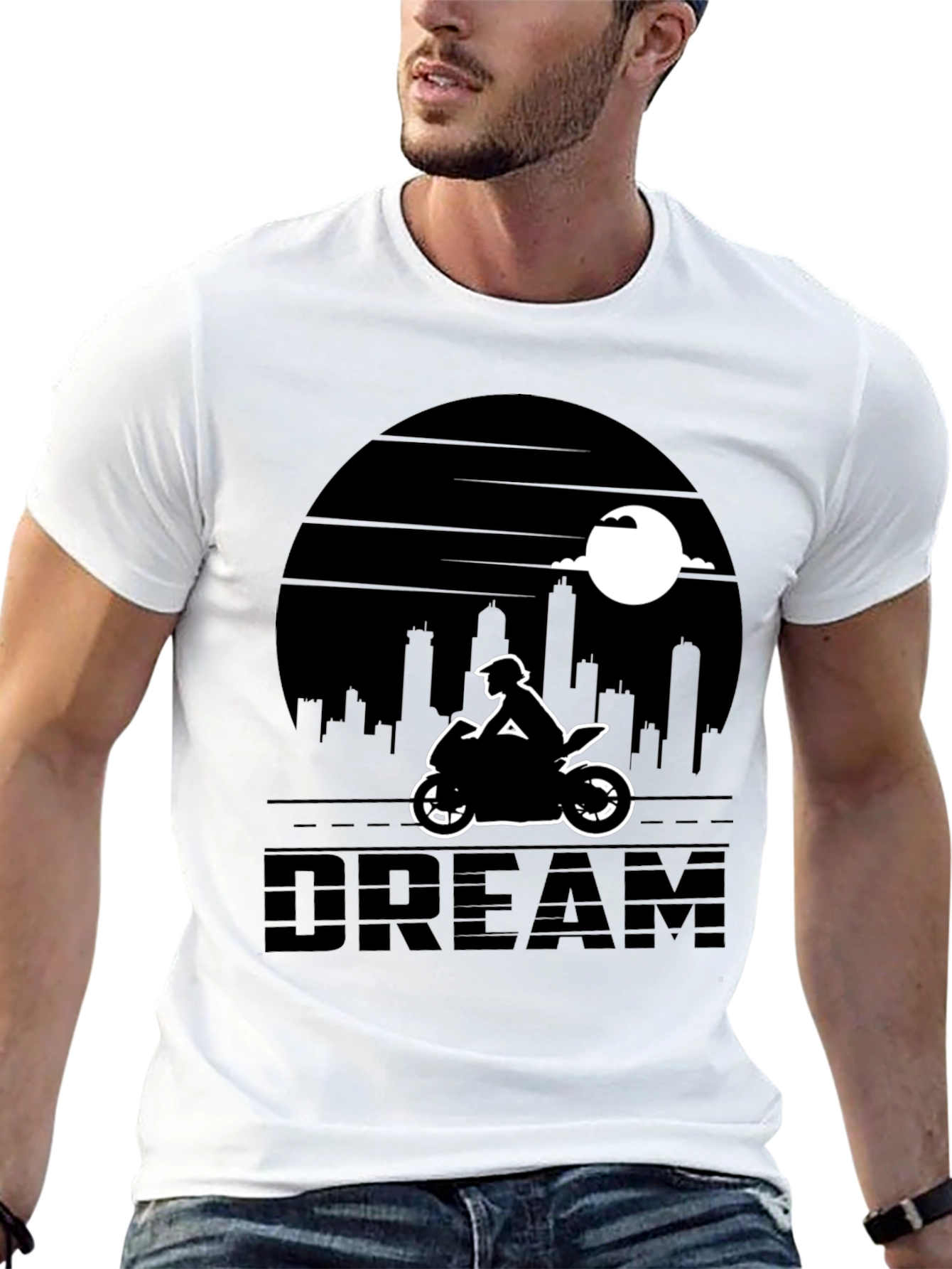 Motorcycle Dream T-Shirt - Cityscape Rider Tee
