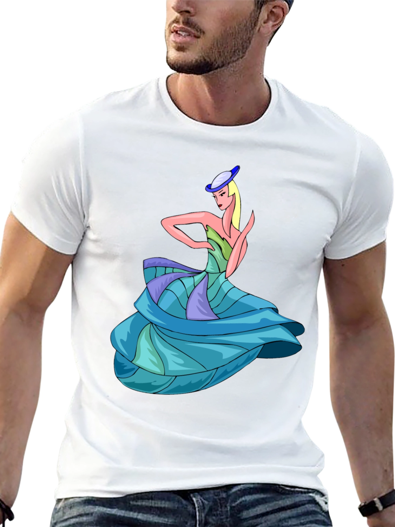 Elegant Lady T-Shirt: Unique Graphic Design