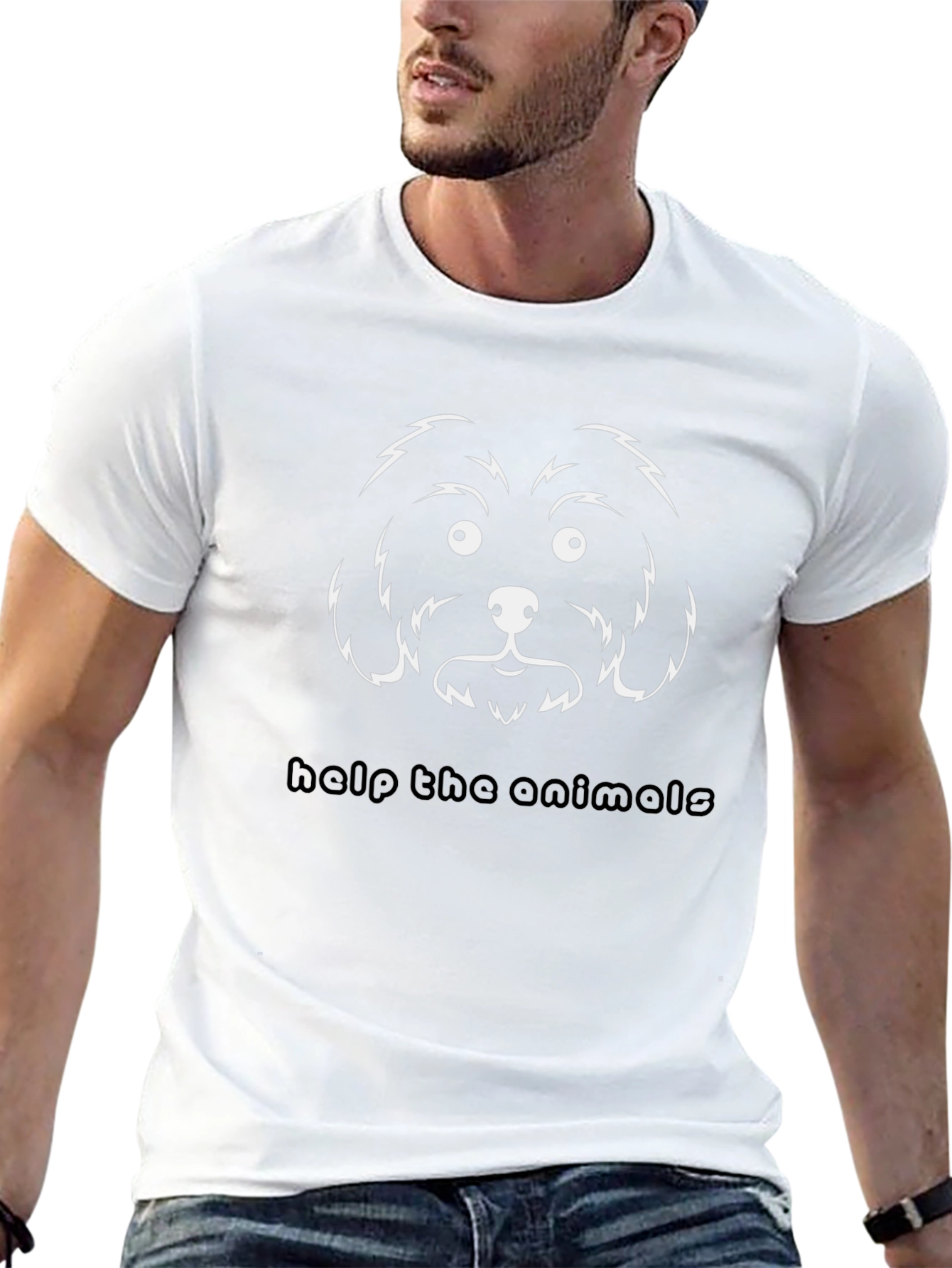 Dog Face Graphic Tee - Help The Animals