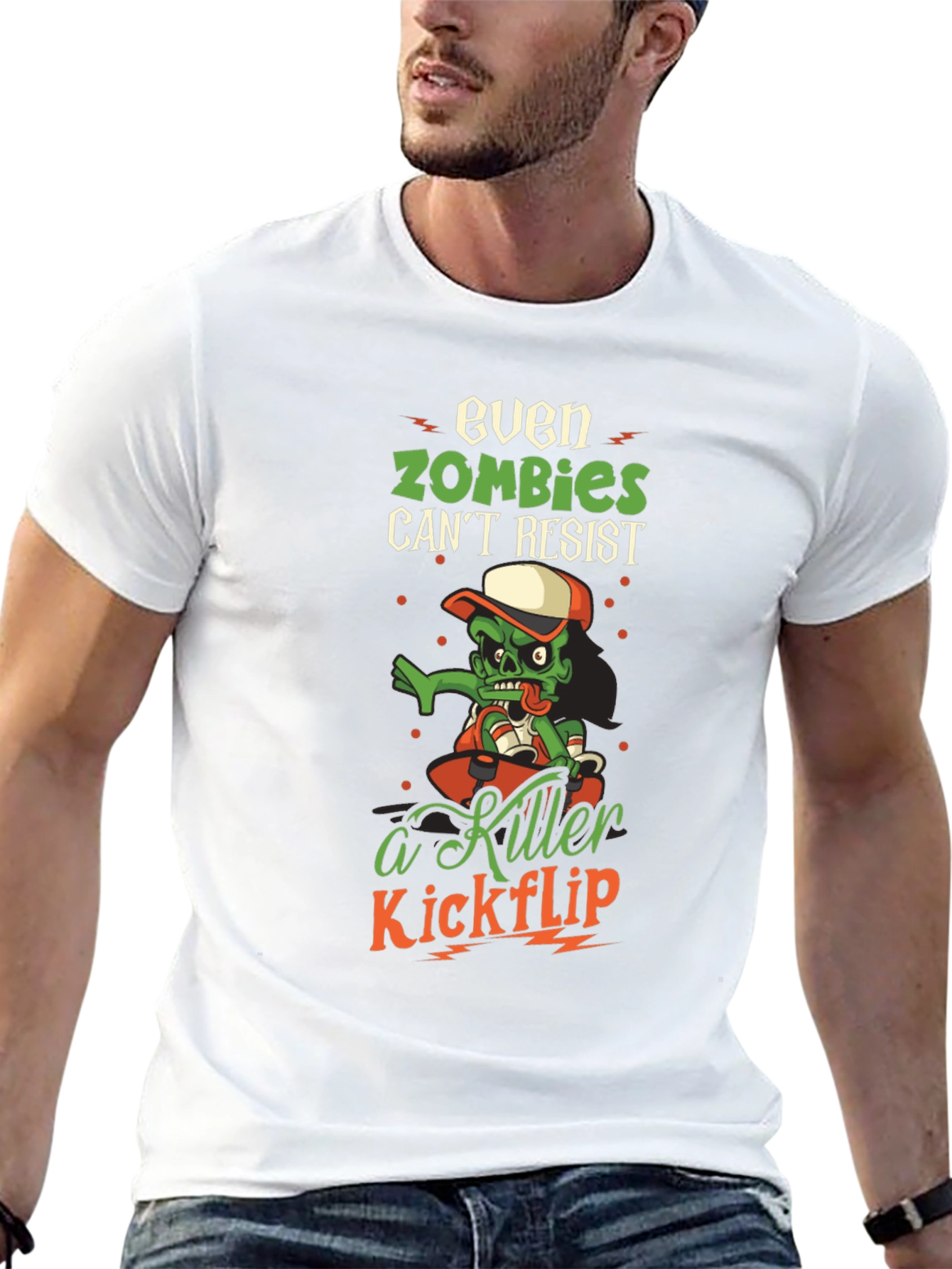 Zombie Skateboard Graphic T-Shirt - Killer Kickflip Tee