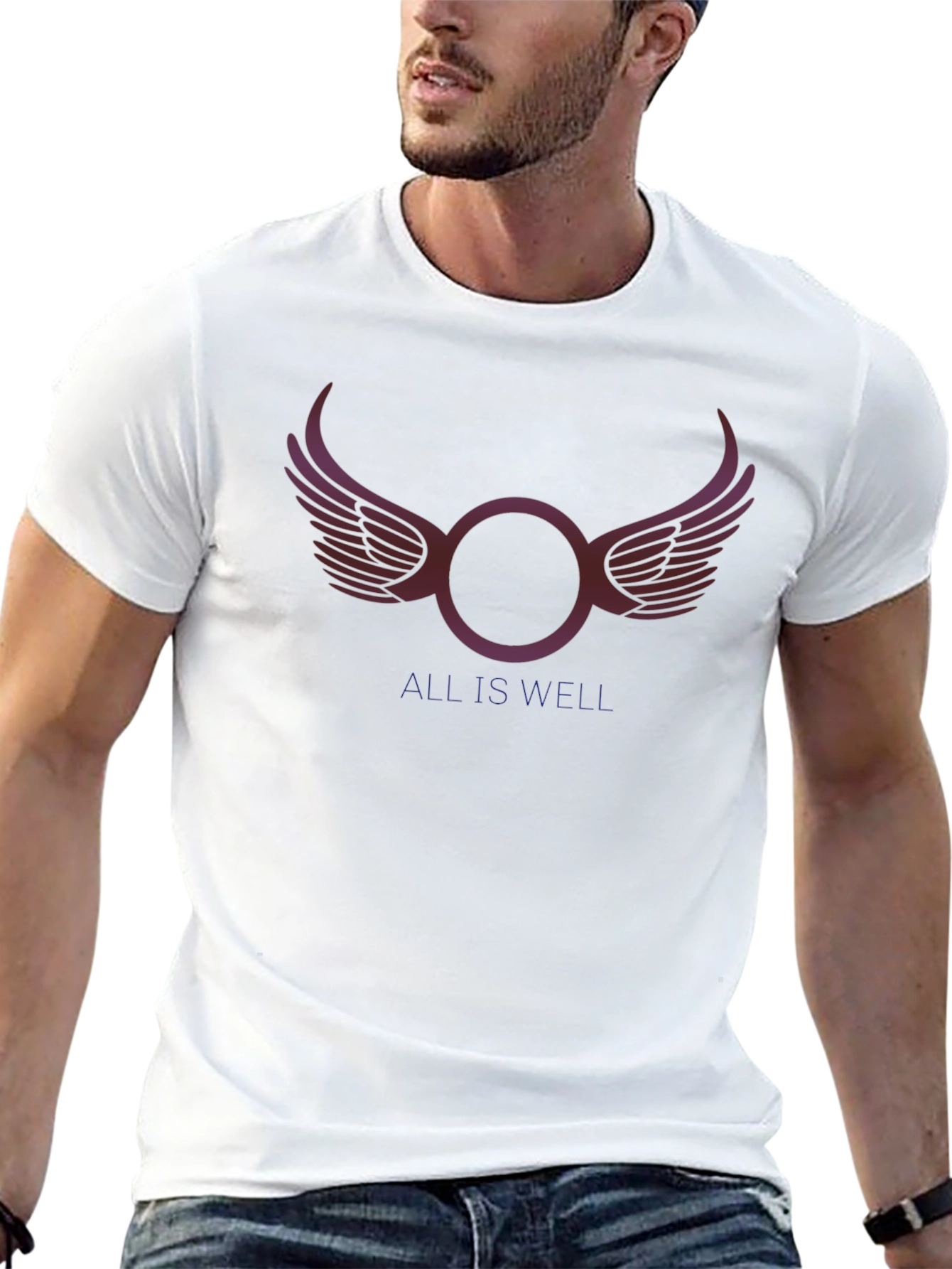 All Is Well Graphic Print Black T-Shirt
