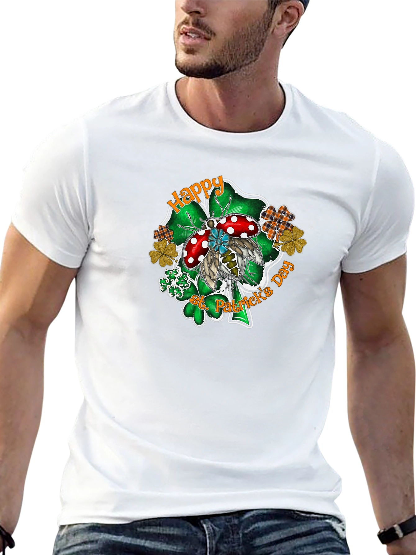 St. Patricks Day Ladybug Shamrock T-Shirt