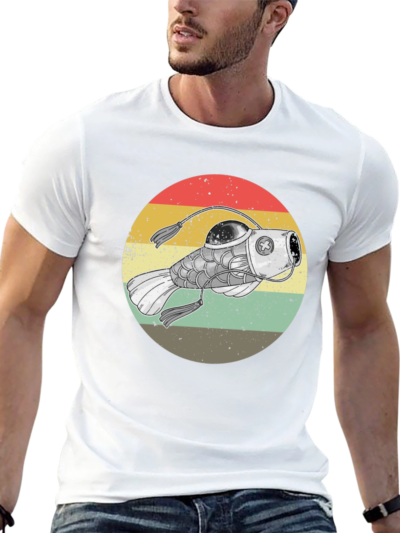 Retro Steampunk Fish T-Shirt - Unique Graphic Tee