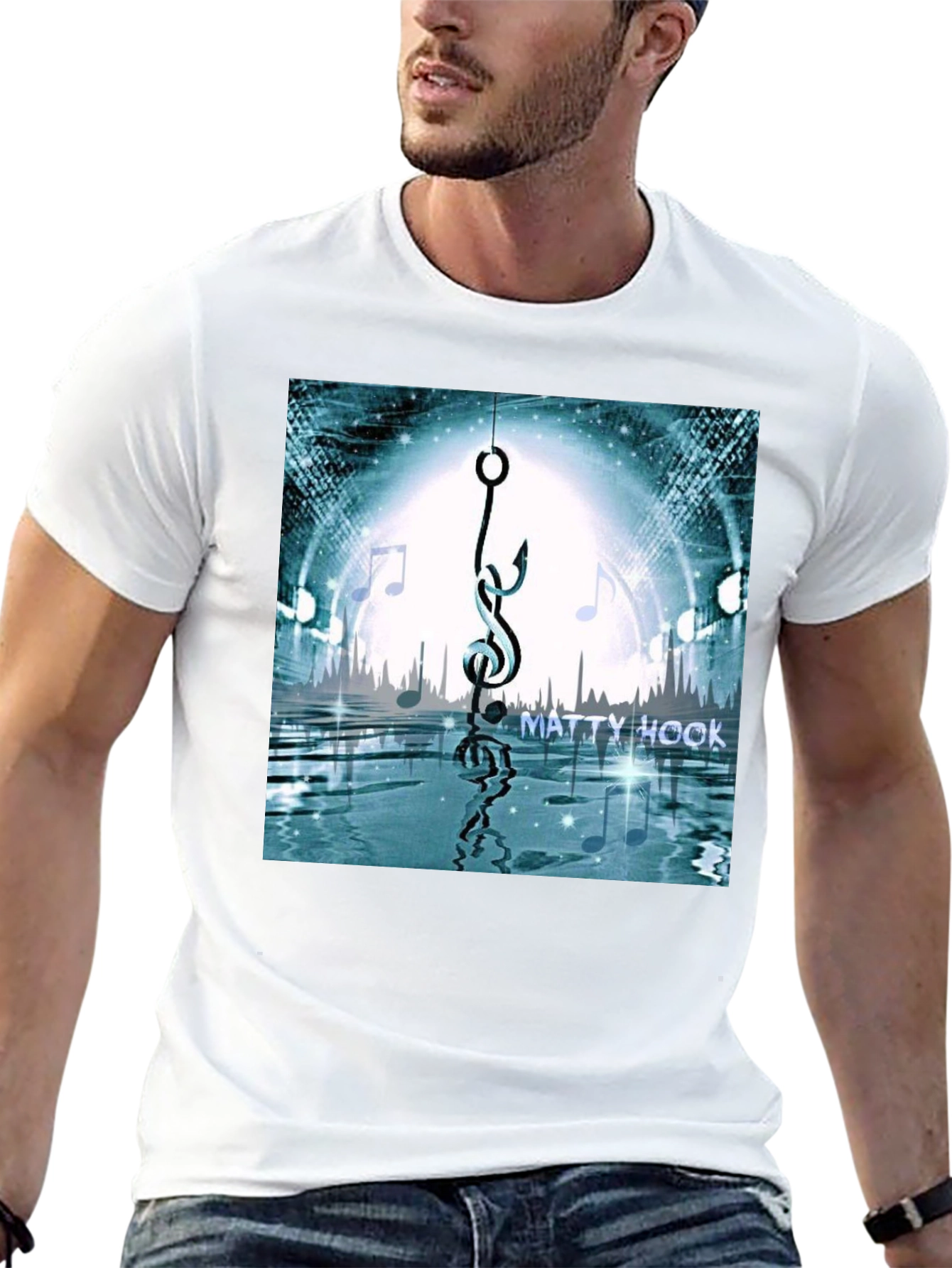 Matty Hook Music Graphic T-Shirt - Black Cotton Blend