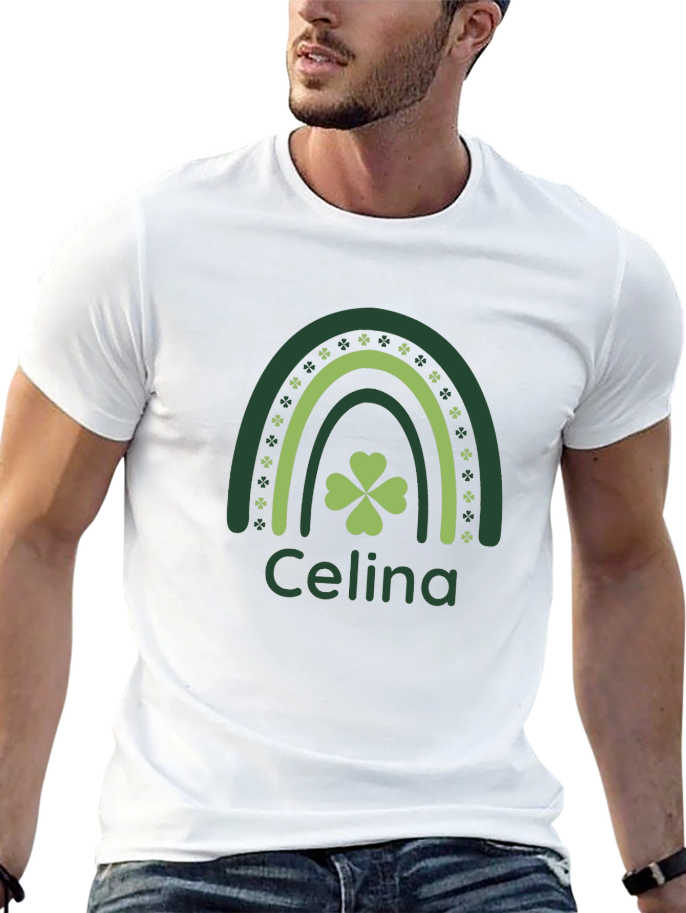 Personalized Celina St. Patricks Day Rainbow T-Shirt