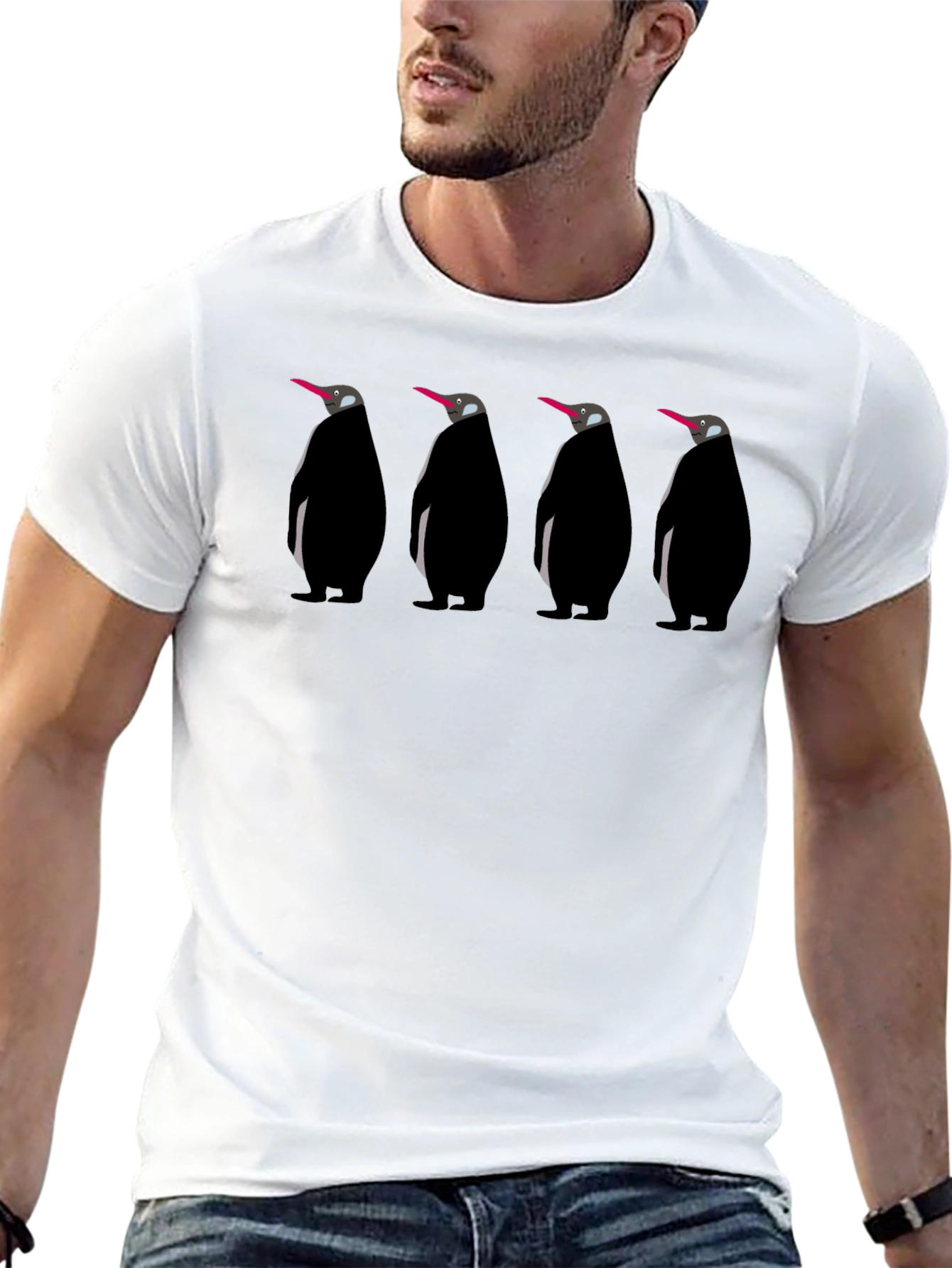 Penguin Parade Graphic Tee - Black