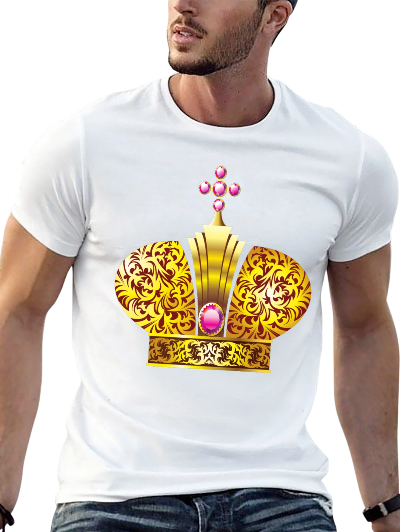 Golden Crown Graphic Black T-Shirt