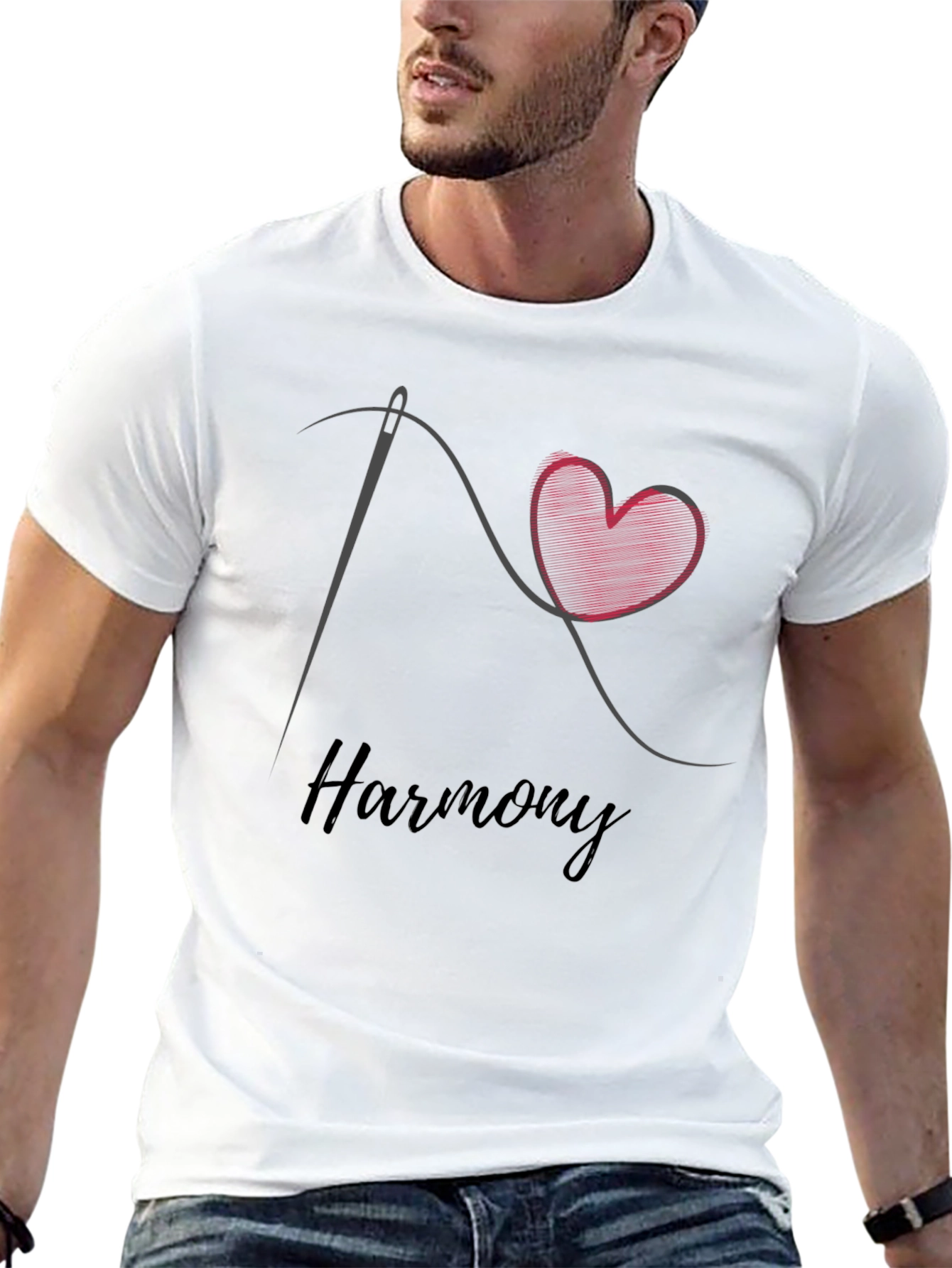Harmony Graphic T-Shirt: Sewn Heart Design
