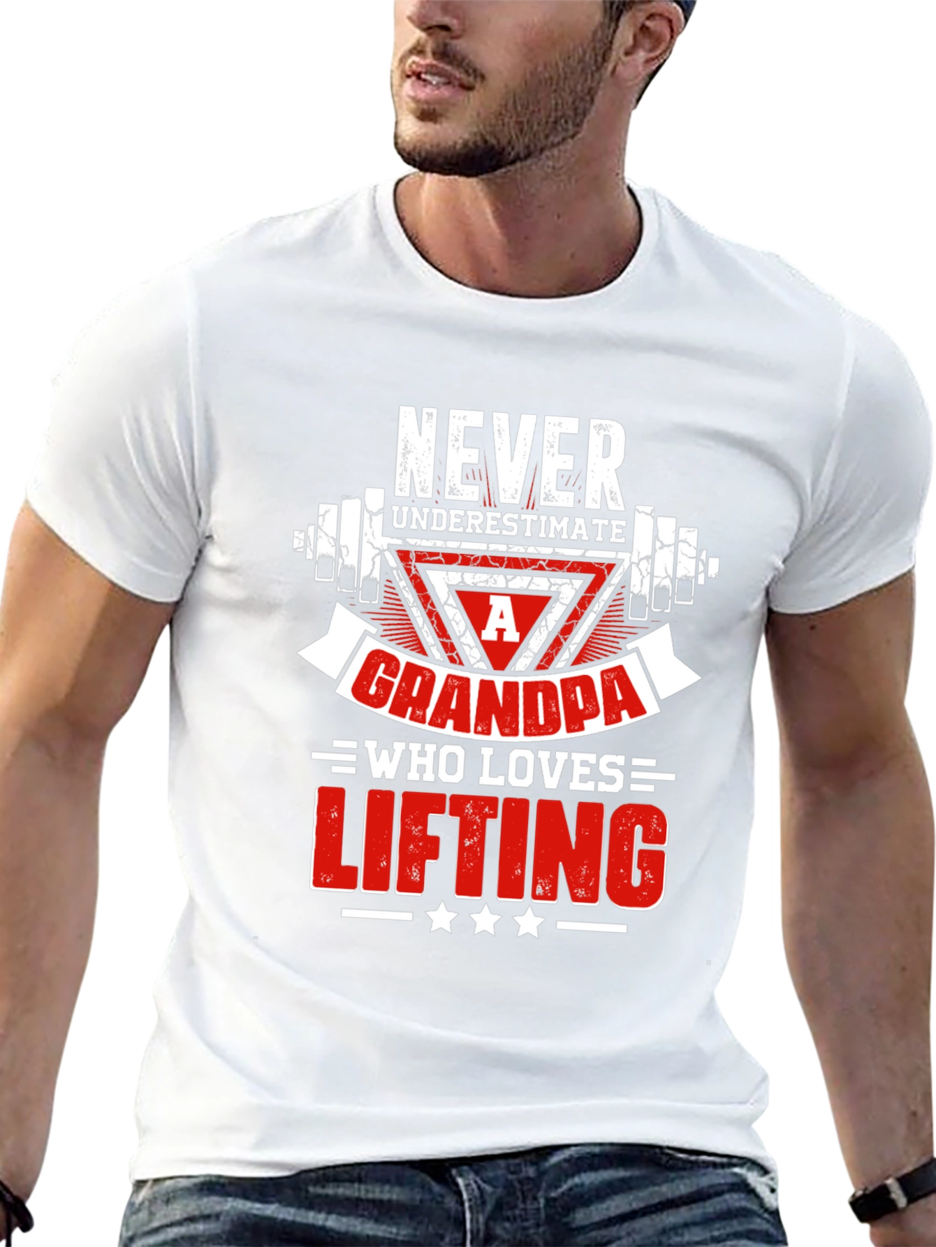 Never Underestimate a Grandpa Who Loves Lifting T-Shirt