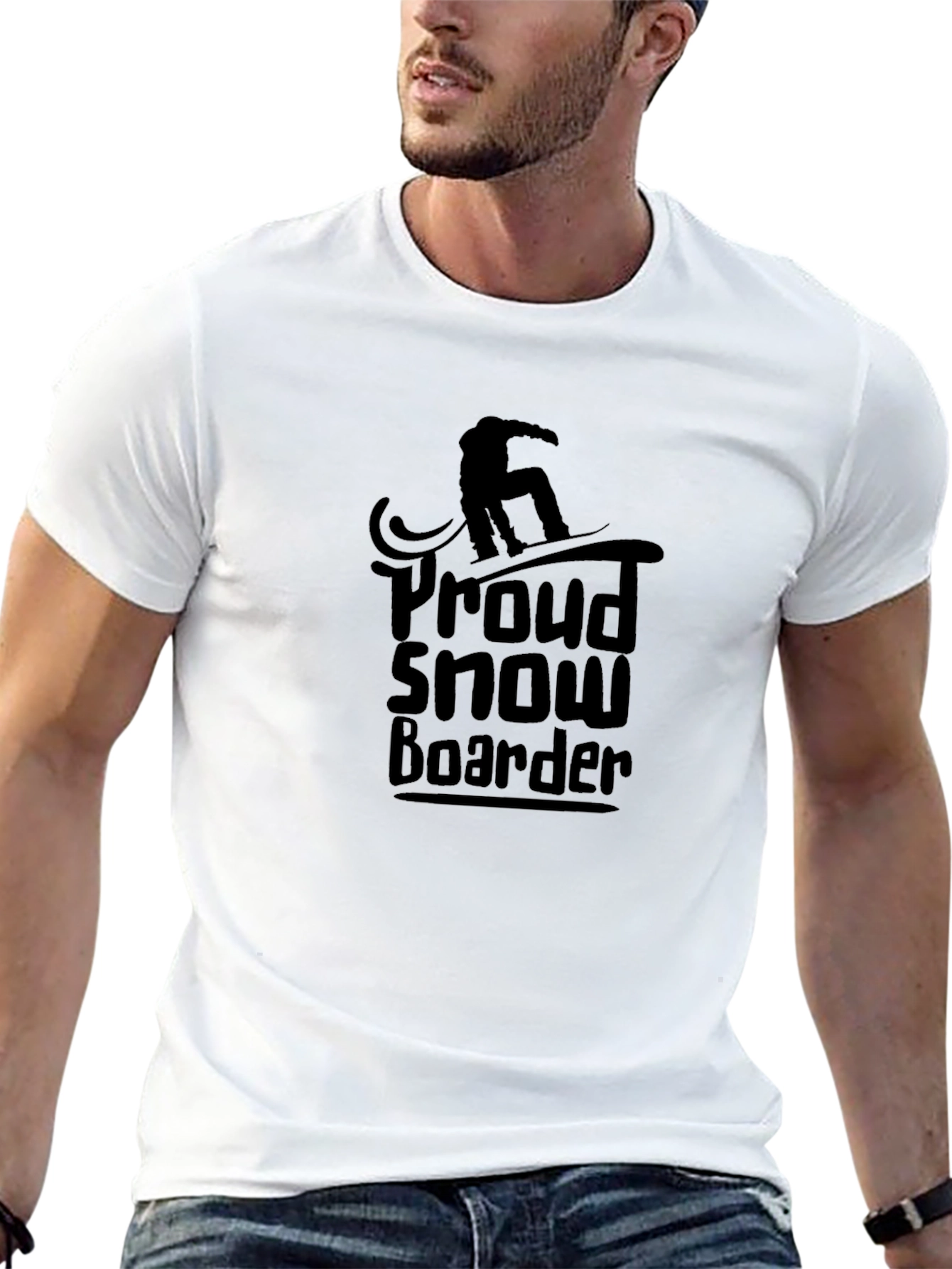 Proud Snowboarder Black Graphic Tee