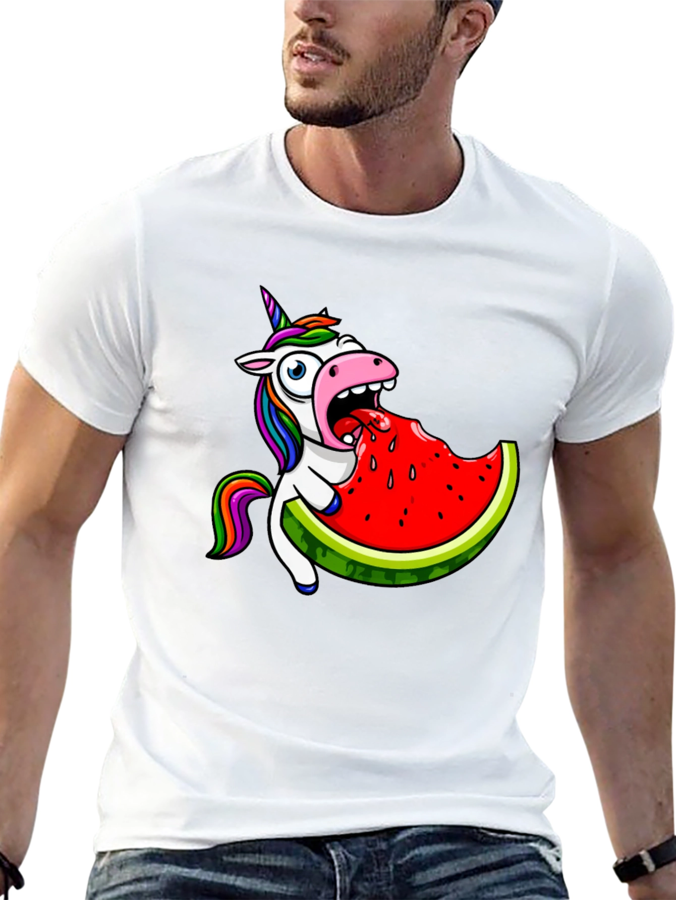 Unicorn Eating Watermelon Graphic Tee