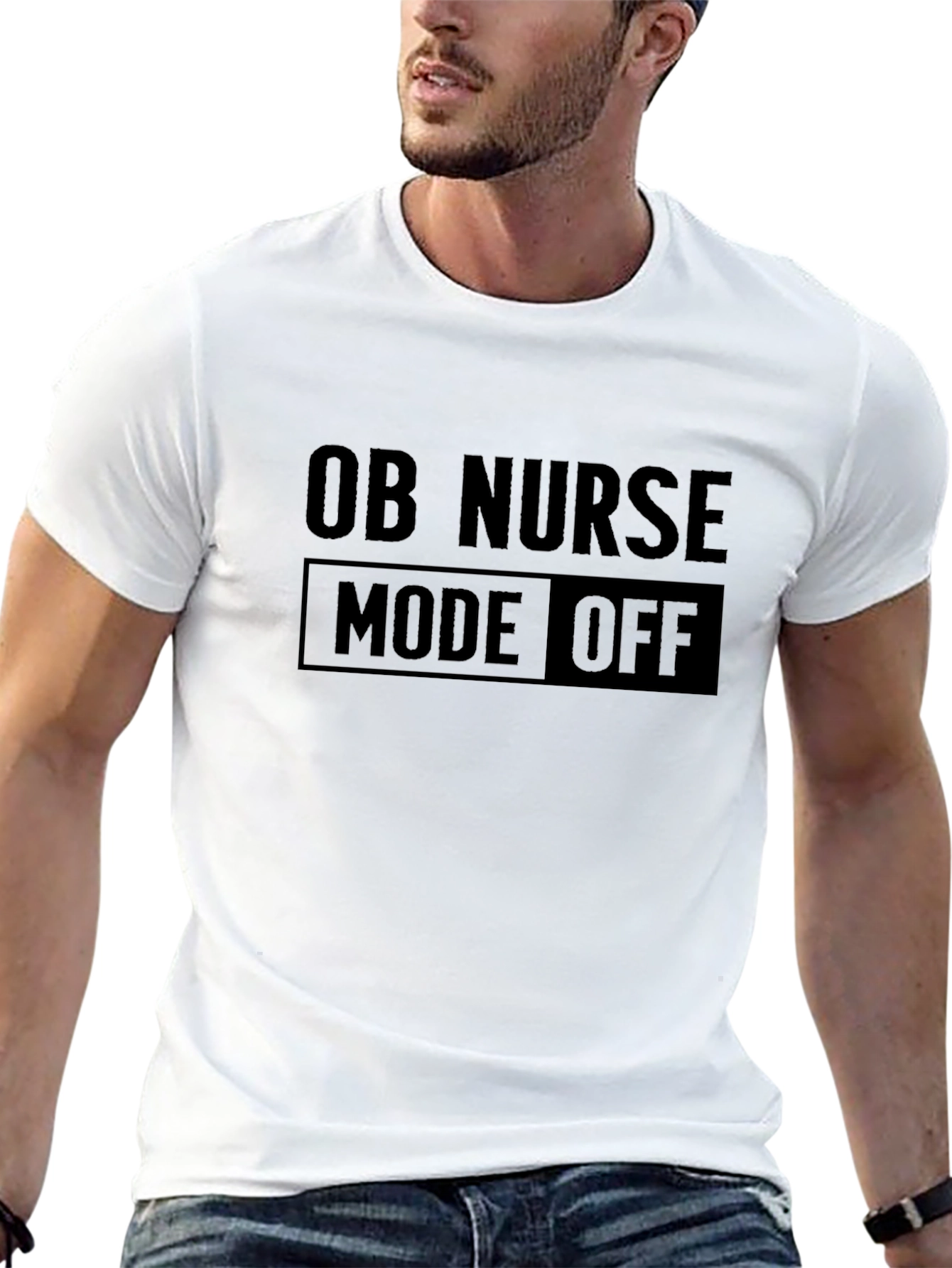 OB Nurse Mode Off T-Shirt - Black Graphic Tee