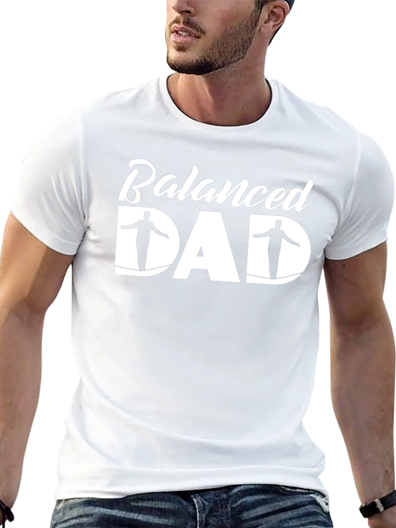 Balanced Dad Graphic Tee - Black Cotton T-Shirt