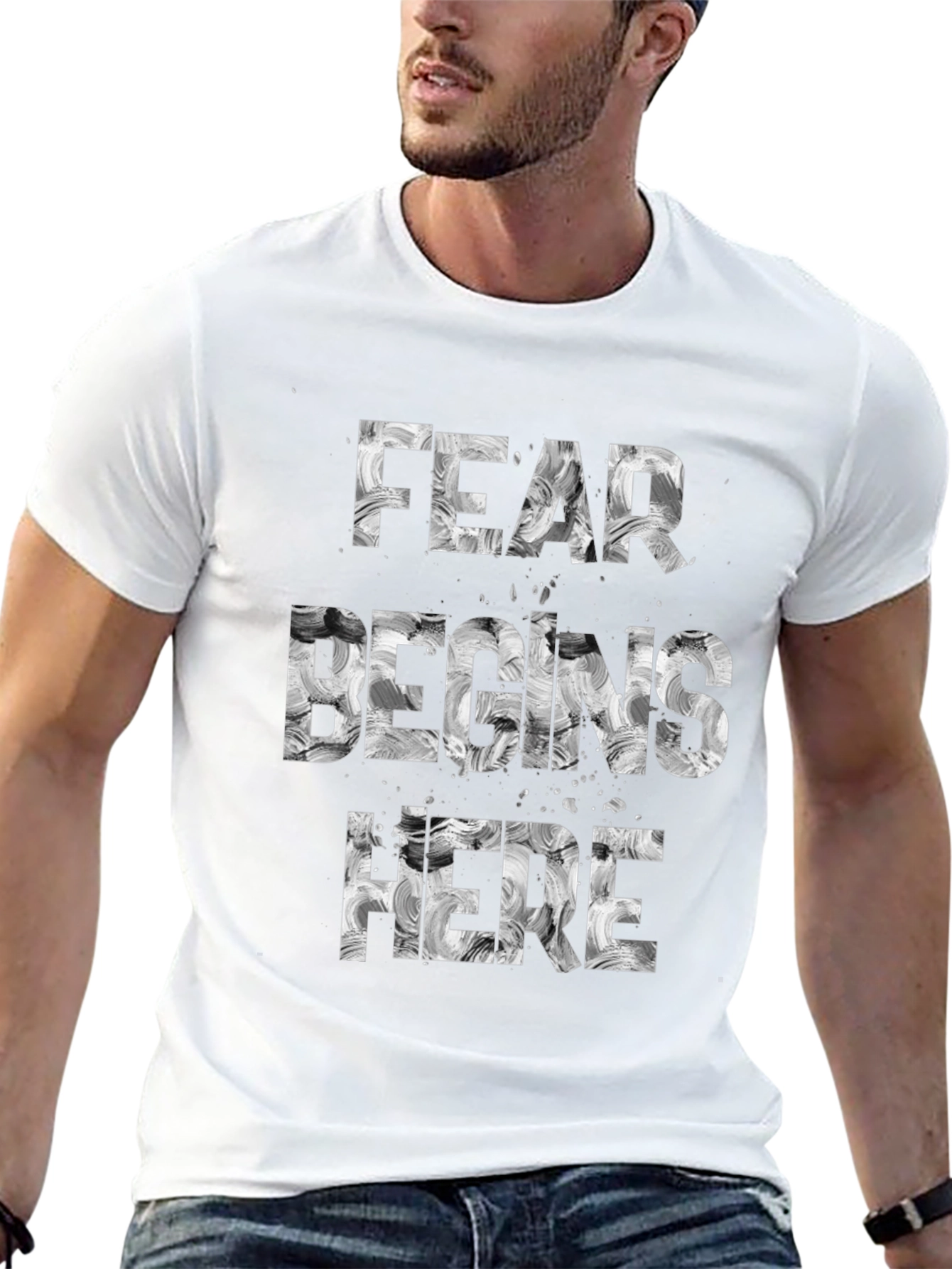 Fear Begins Here Graphic T-Shirt - Black