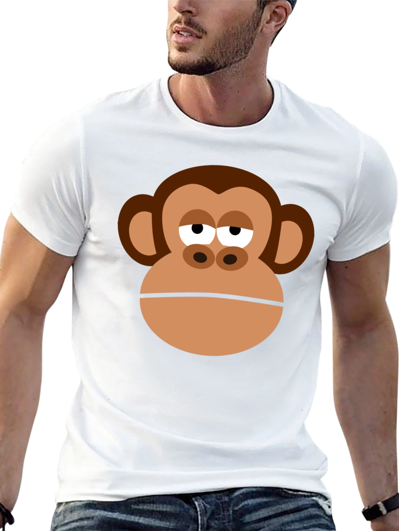 Funny Monkey Graphic Mens Black T-Shirt