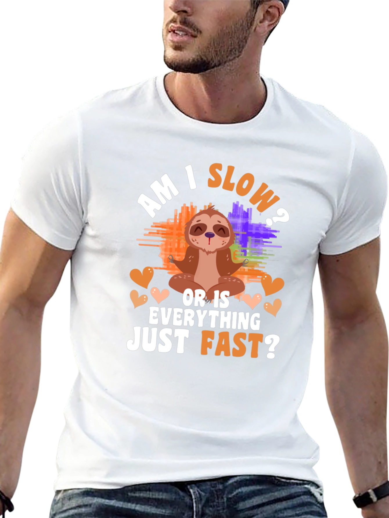 Funny Sloth Meditation Graphic T-Shirt
