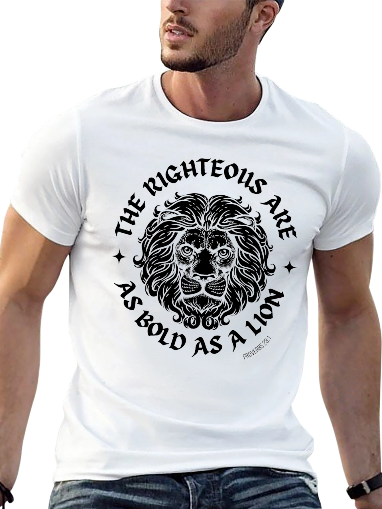 Lion Graphic Tee - The Righteous are Bold