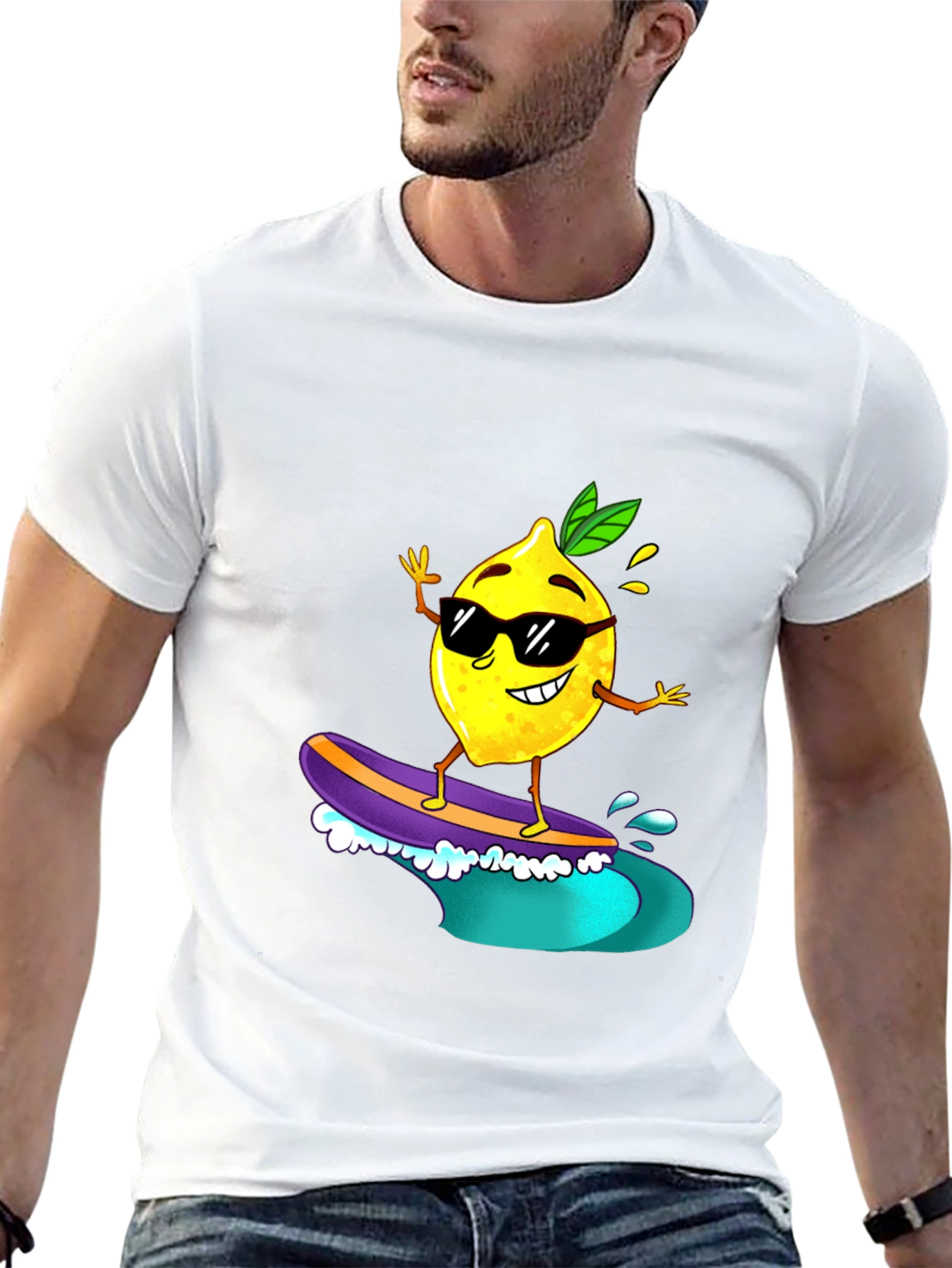 Surfing Lemon Graphic Tee