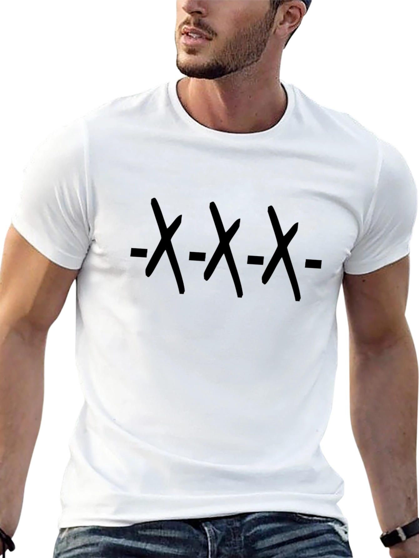 Edgy Graphic Tee - XXX Design - Black