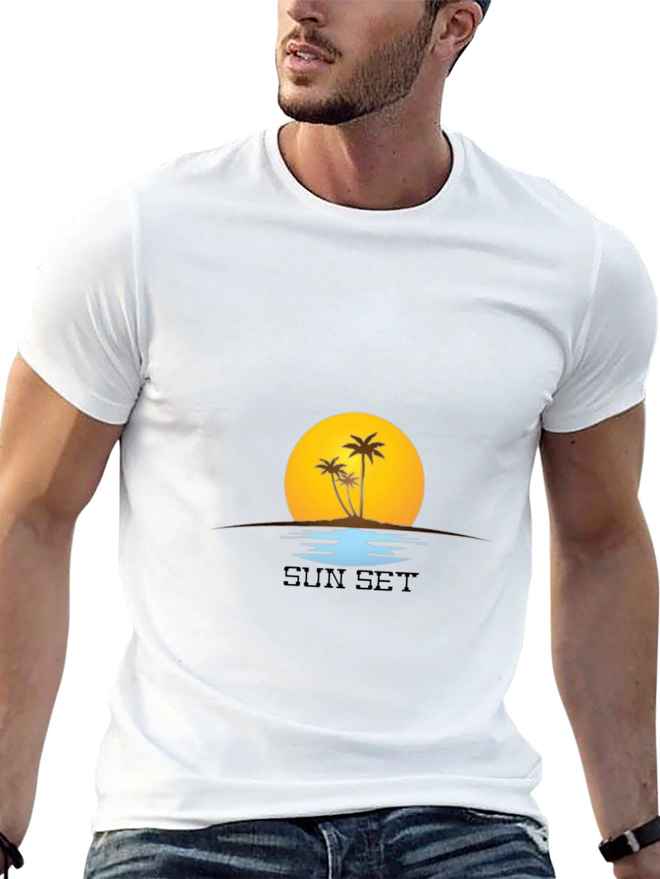 Sunset Palm Tree T-Shirt - Island Vibes