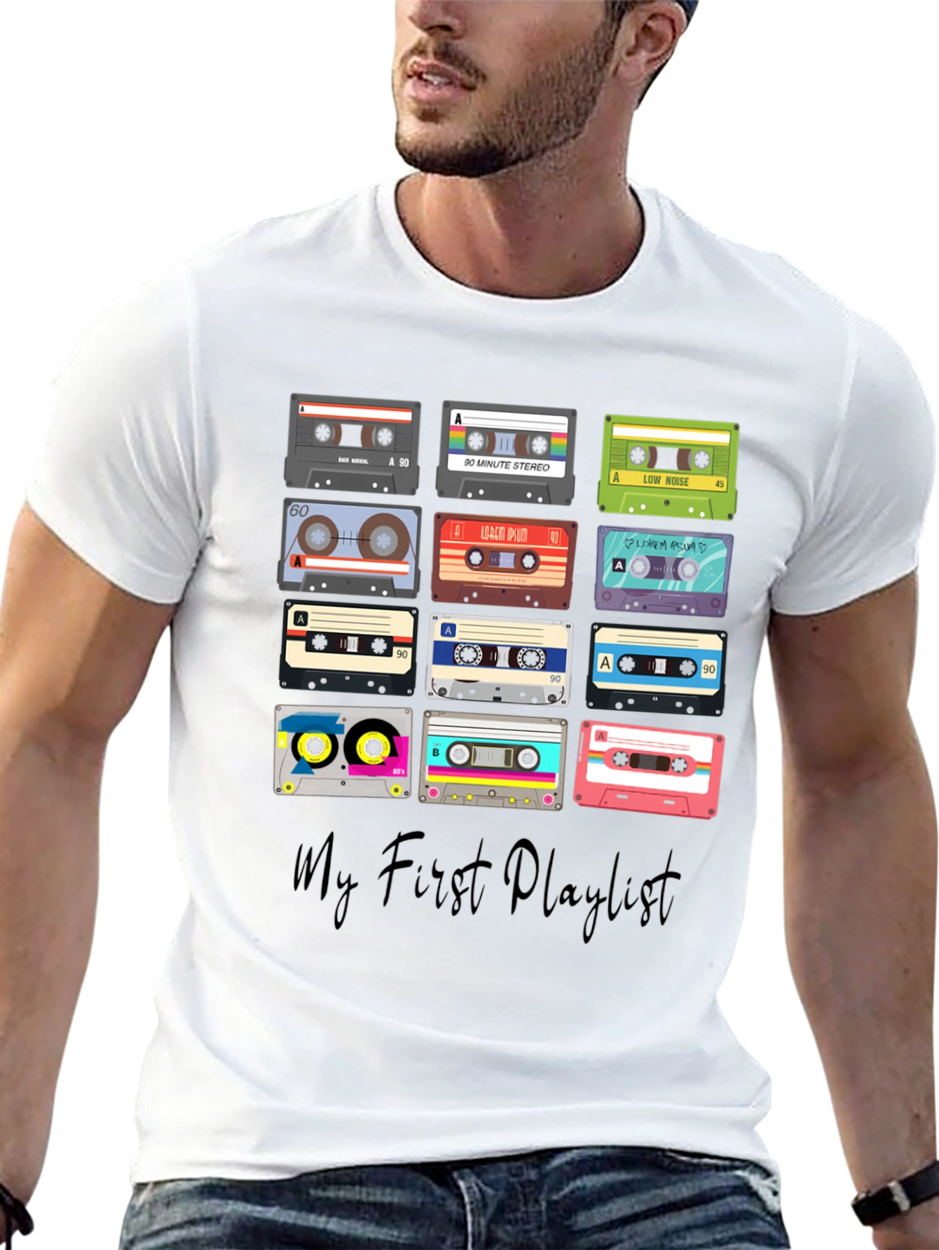 Retro Cassette Tape Playlist Graphic T-Shirt