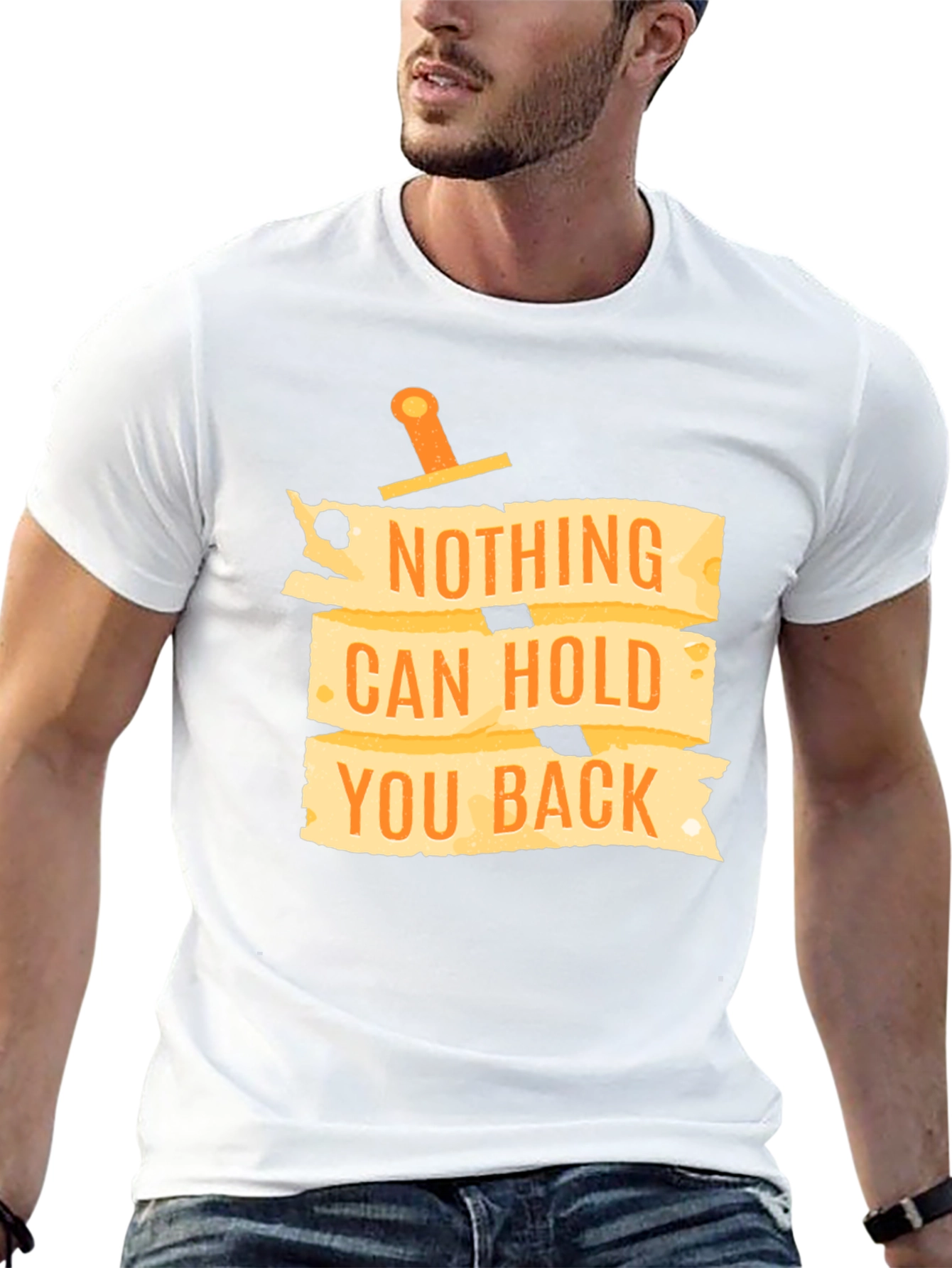 Motivational Black T-Shirt: Nothing Can Hold You Back