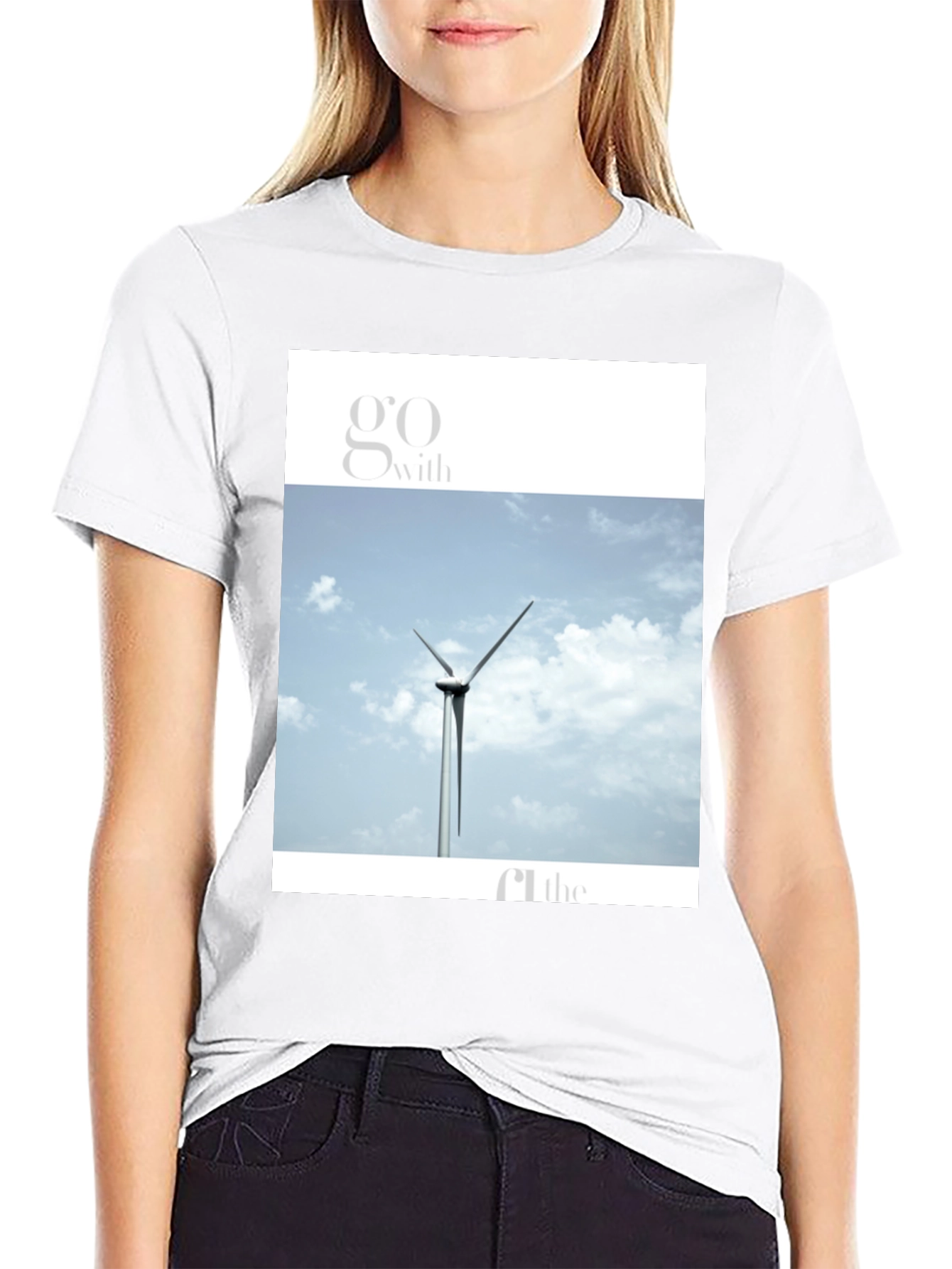 Wind Turbine Graphic Tee - Eco-Friendly Design