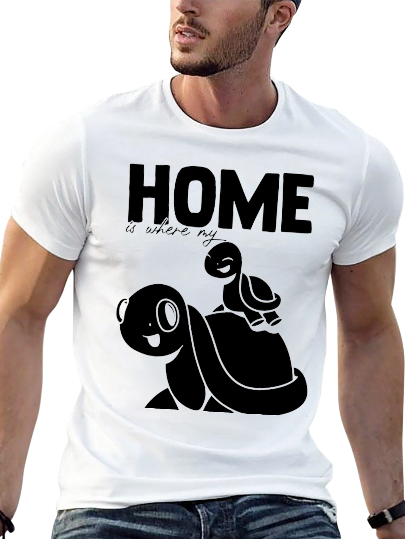 Home Turtle Graphic Tee - Mens Black T-Shirt
