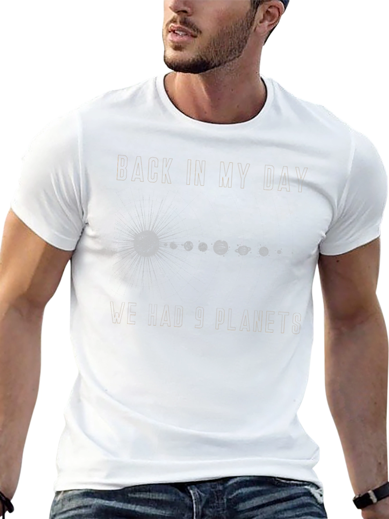 Retro 9 Planets Graphic Tee - Space Nostalgia Shirt